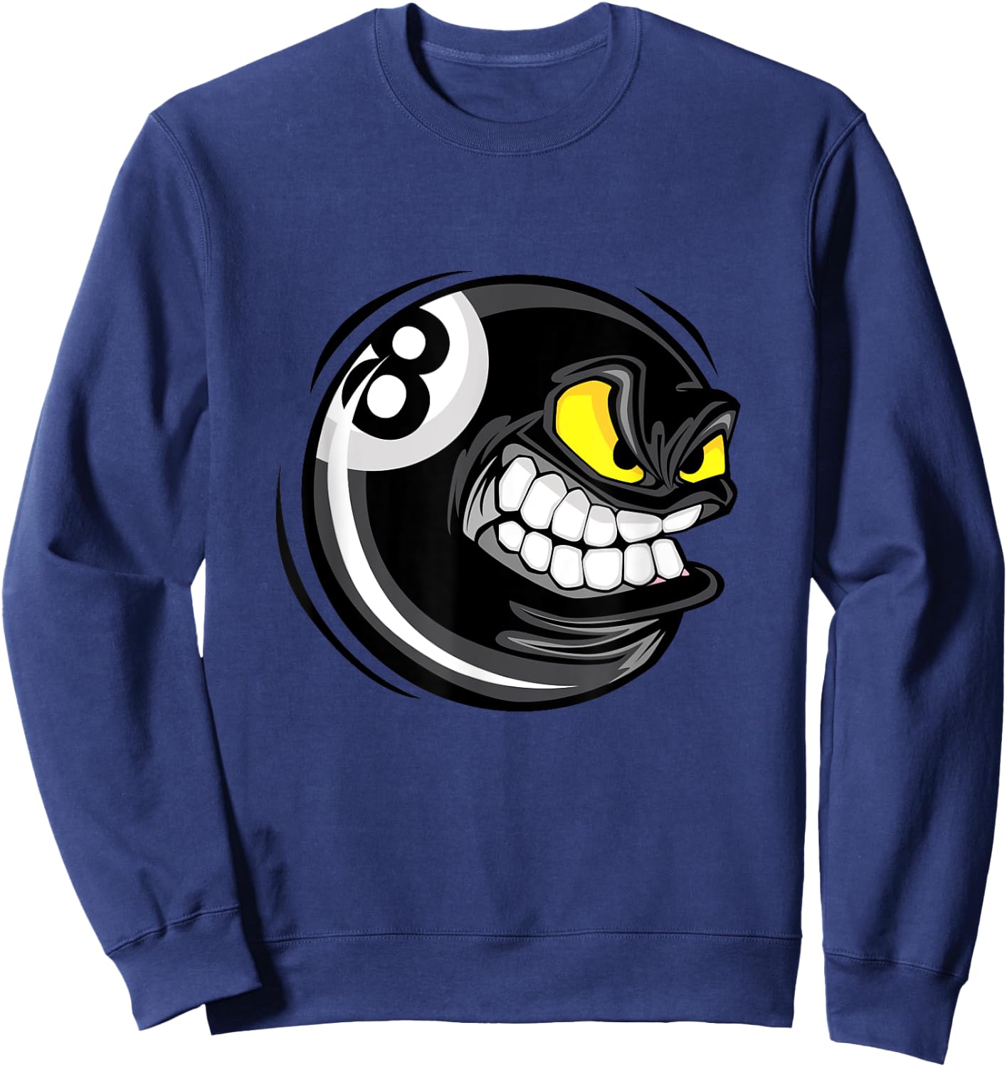 Enjoy Cool Pool Billiards Angry 8 Ball Graphic Designs Sweatshirt - Sweatshirt | Navy