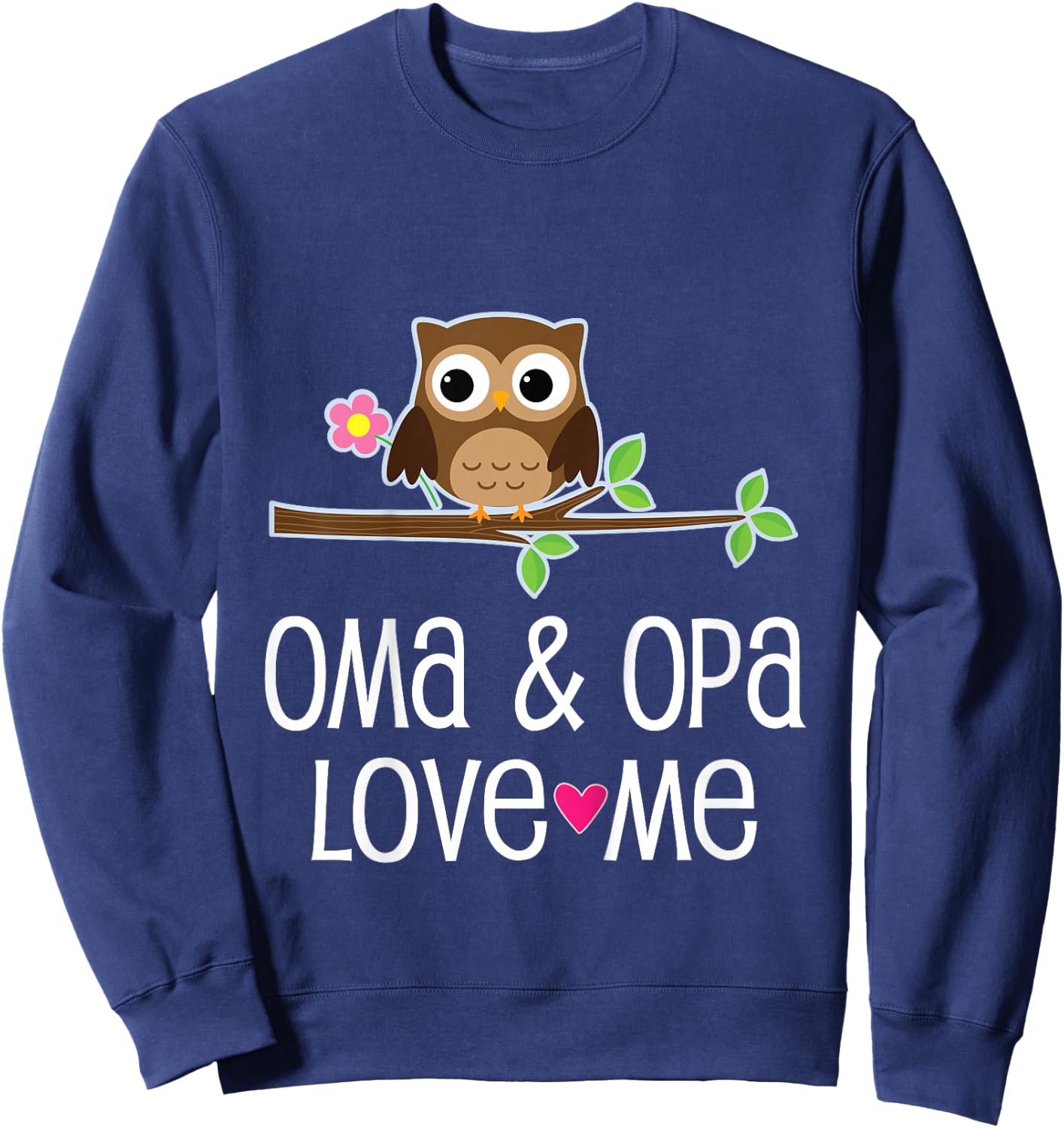 Kids Oma and Opa Love Me Granddaughter Owl Sweatshirt - Sweatshirt | Navy