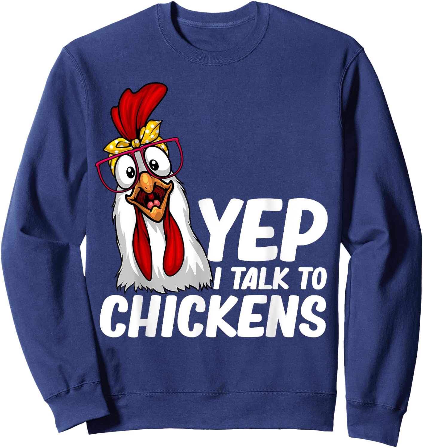 Funny Chicken Women Crazy Chicken Farmer Lovers Sweatshirt - Sweatshirt | Navy