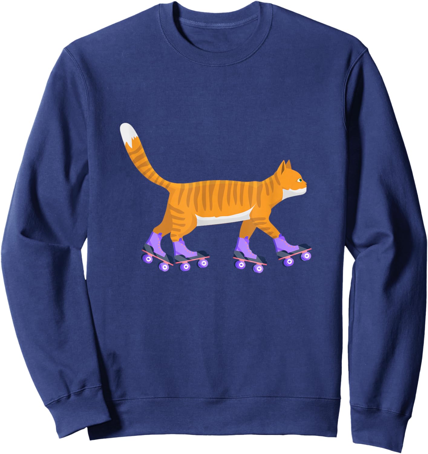 Skater Cat Inline Skateboard Skates Skates Animal Fan Gift Sweatshirt - Sweatshirt | Navy