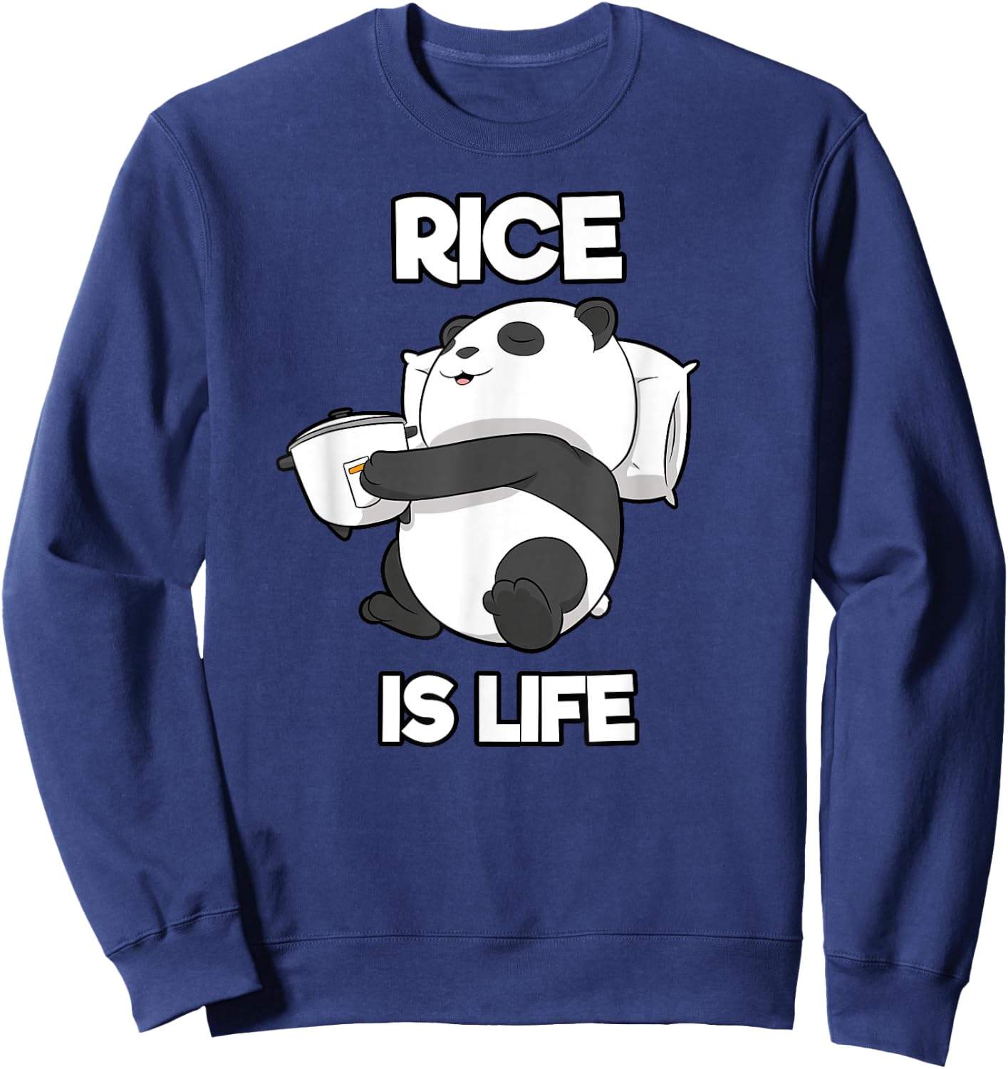 Panda Rice Is Life Rice Cooker Sweatshirt - Sweatshirt | Navy