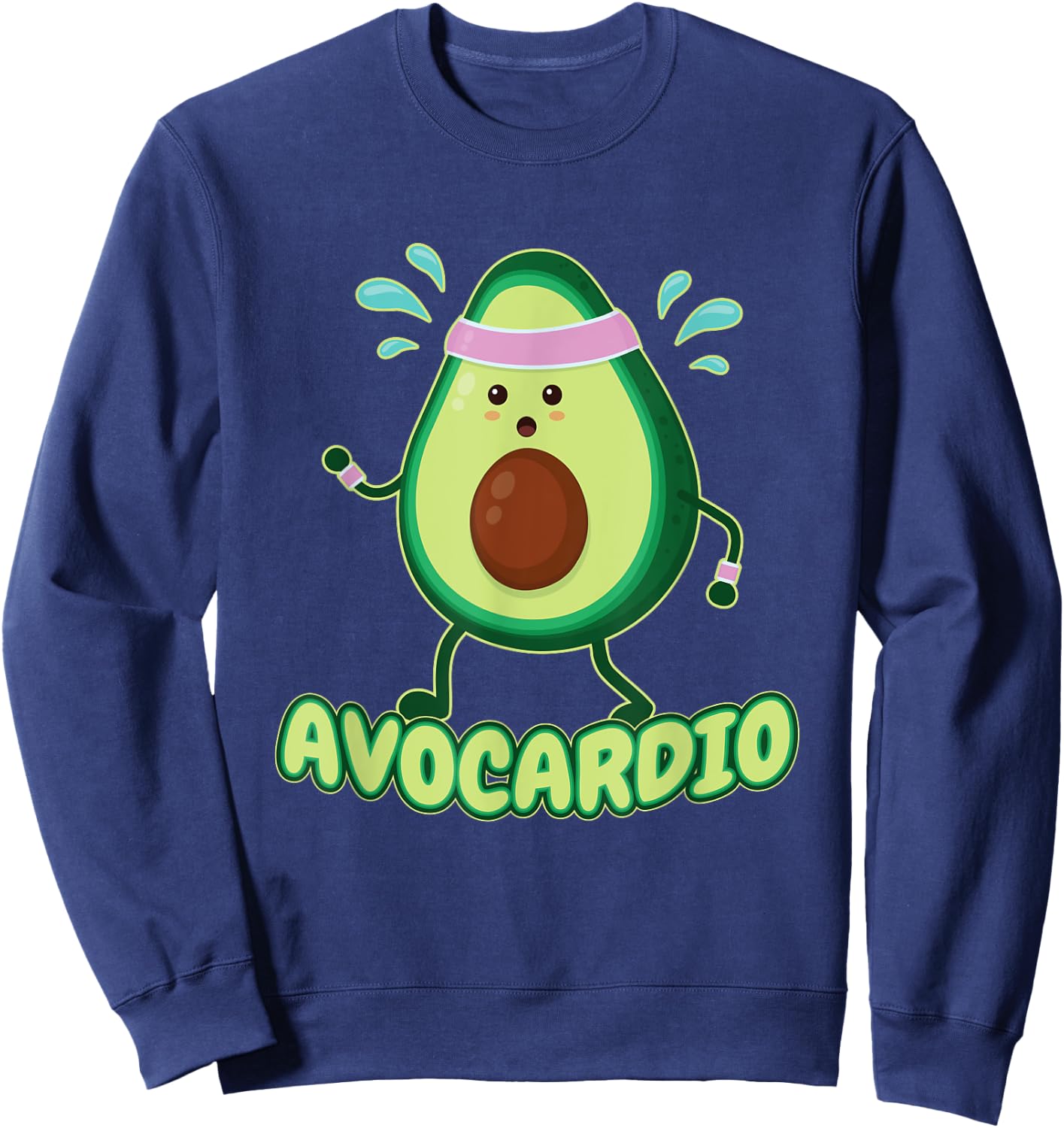 Avocardio Avo-Cardio Exercising Fitness Gym Runner Avocado Sweatshirt - Sweatshirt | Navy