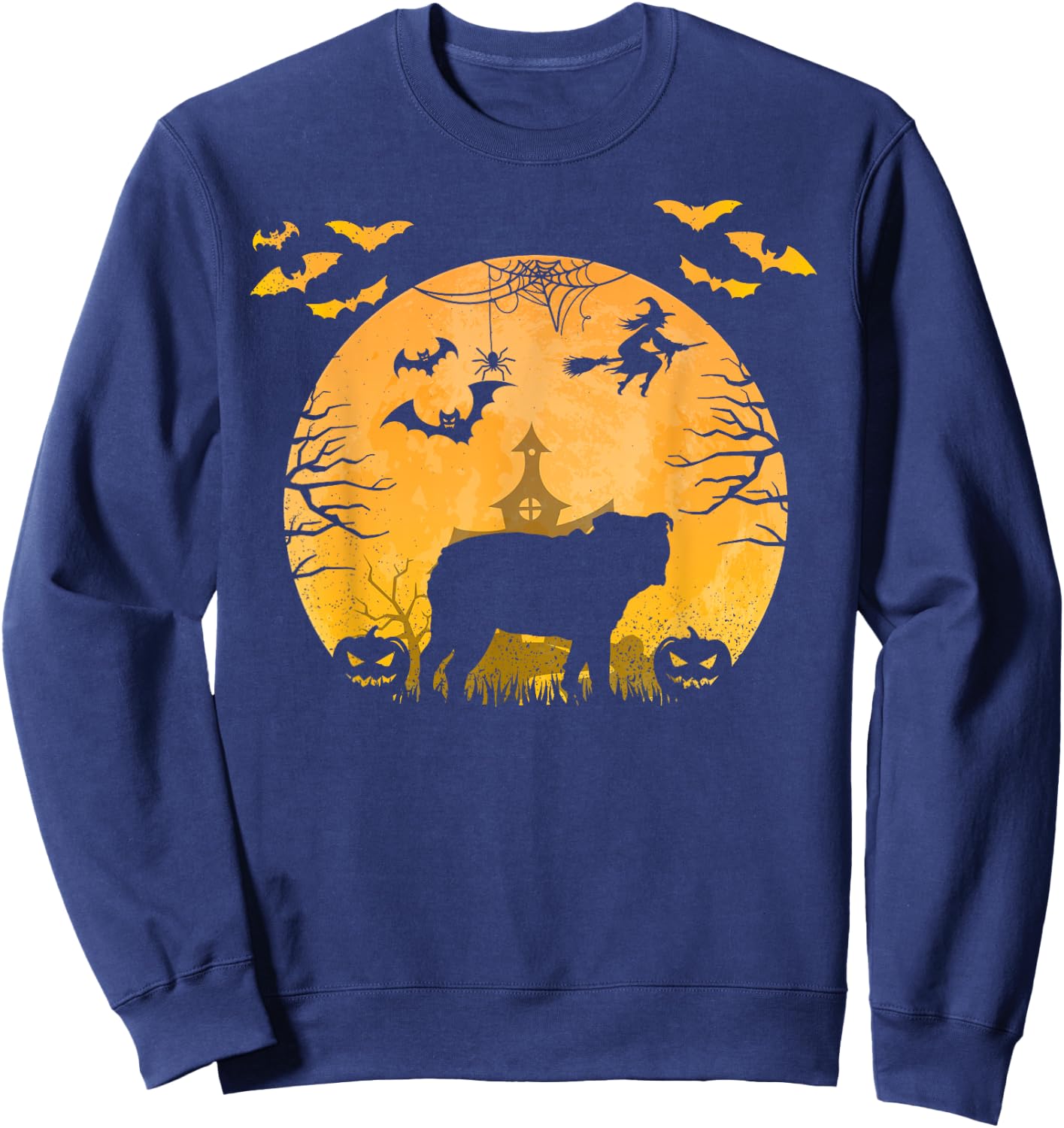 Funny Halloween Dog English bulldog Halloween Sweatshirt - Sweatshirt | Navy
