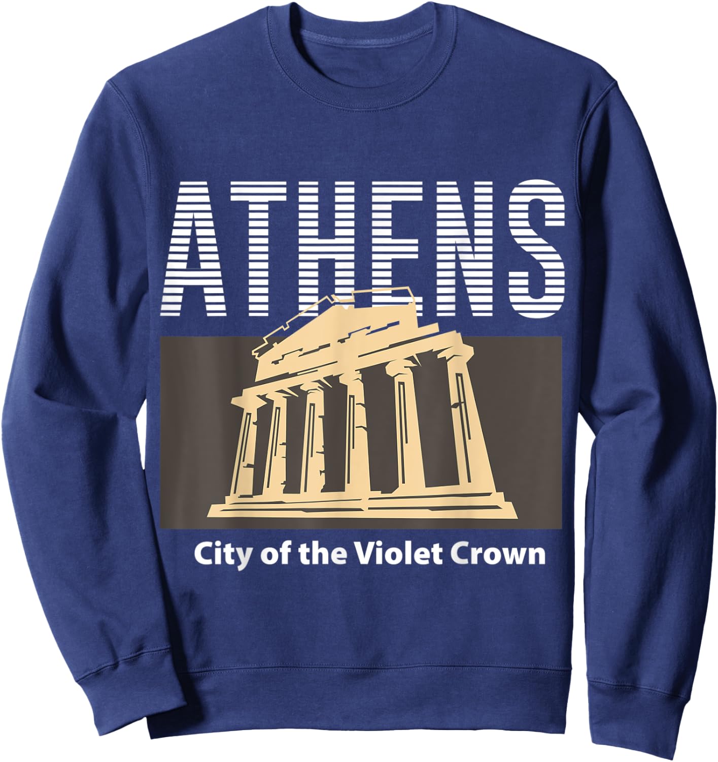 Athens Vacation Holiday Greece Flag Sweatshirt - Sweatshirt | Navy