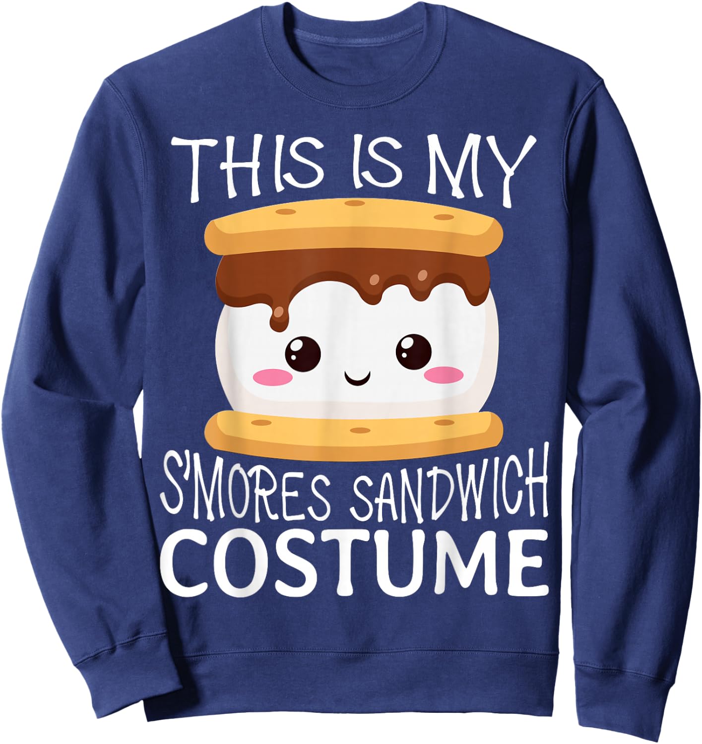Smores Sandwich Big Camping Kawaii Halloween Group Costume Sweatshirt - Sweatshirt | Navy