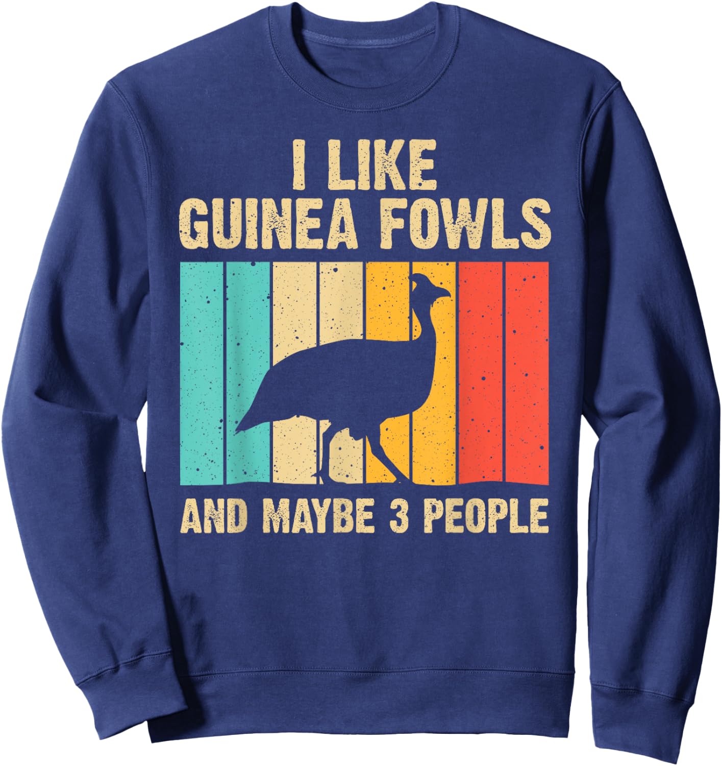Funny Guinea Fowl Design Women Guinea Hen Bird Lover Sweatshirt - Sweatshirt | Navy
