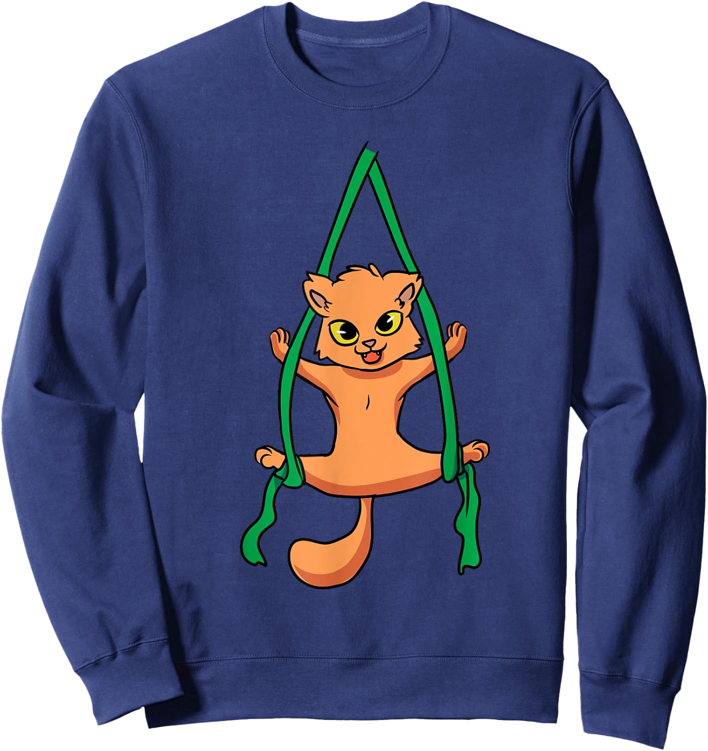 Aerial Silk Dancer Acrobat Funny Cat Aerialist Men Women Girls Kids Sweatshirt - Sweatshirt | Navy