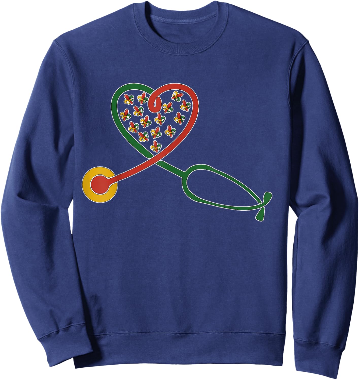 Stethoscope Juneteenth Nurse Melanin Pride African American Sweatshirt - Sweatshirt | Navy