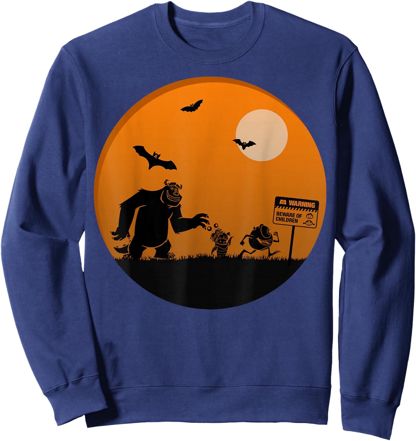 Disney Pixar Monster's Inc. Group Halloween Silhouettes Sweatshirt - Sweatshirt | Navy