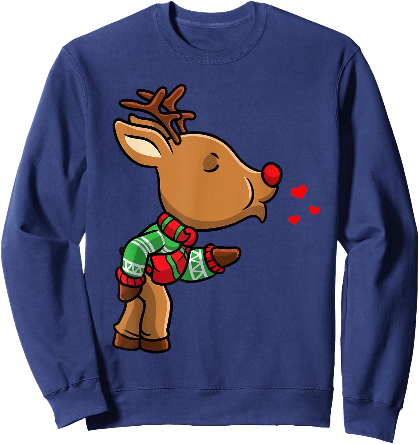 Reindeer Christmas Matching Couple Sweatshirt - Sweatshirt | Navy
