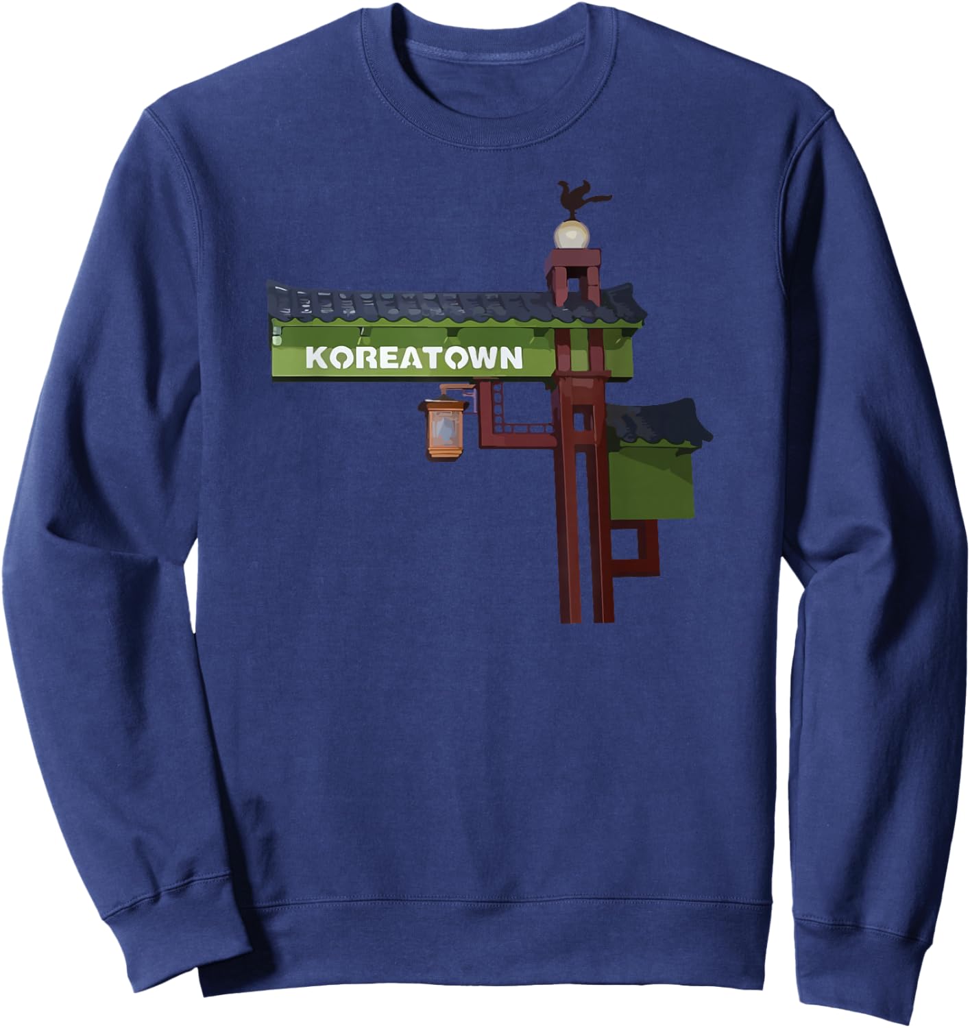 Koreatown Los Angeles Street Sign Wilshire Downtown LA Cali Sweatshirt - Sweatshirt | Navy