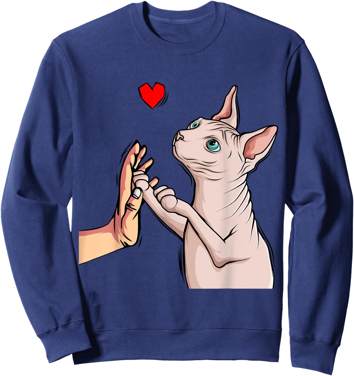 Sphynx Cat Sphinx Hairless Cat Owner Lovers Women Kids Sweatshirt - Sweatshirt | Navy