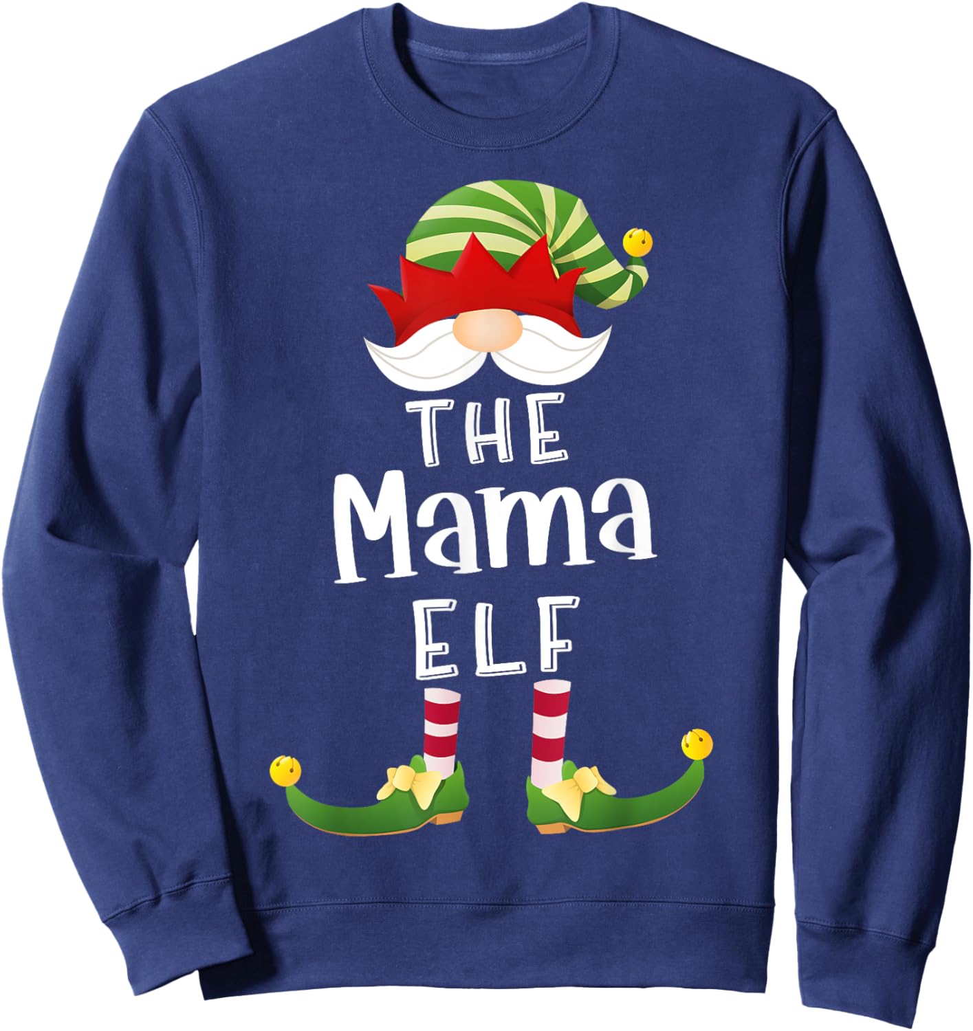 Mama Elf Group Christmas Funny Pajama Party Sweatshirt - Sweatshirt | Navy