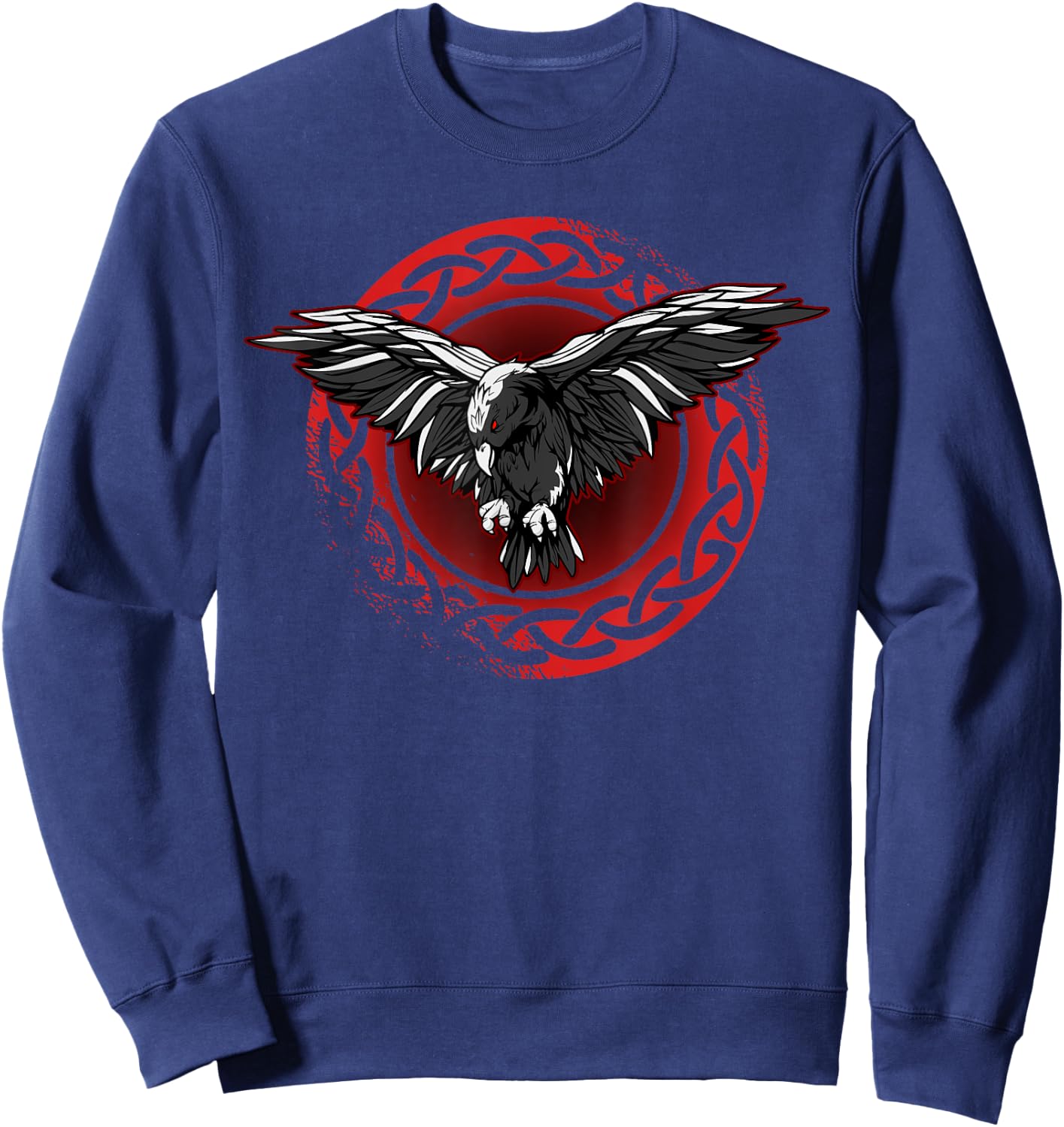 Odin Ravens Huginn & Muninn Vegvisir Vikings Celtic Nordic Sweatshirt - Sweatshirt | Navy