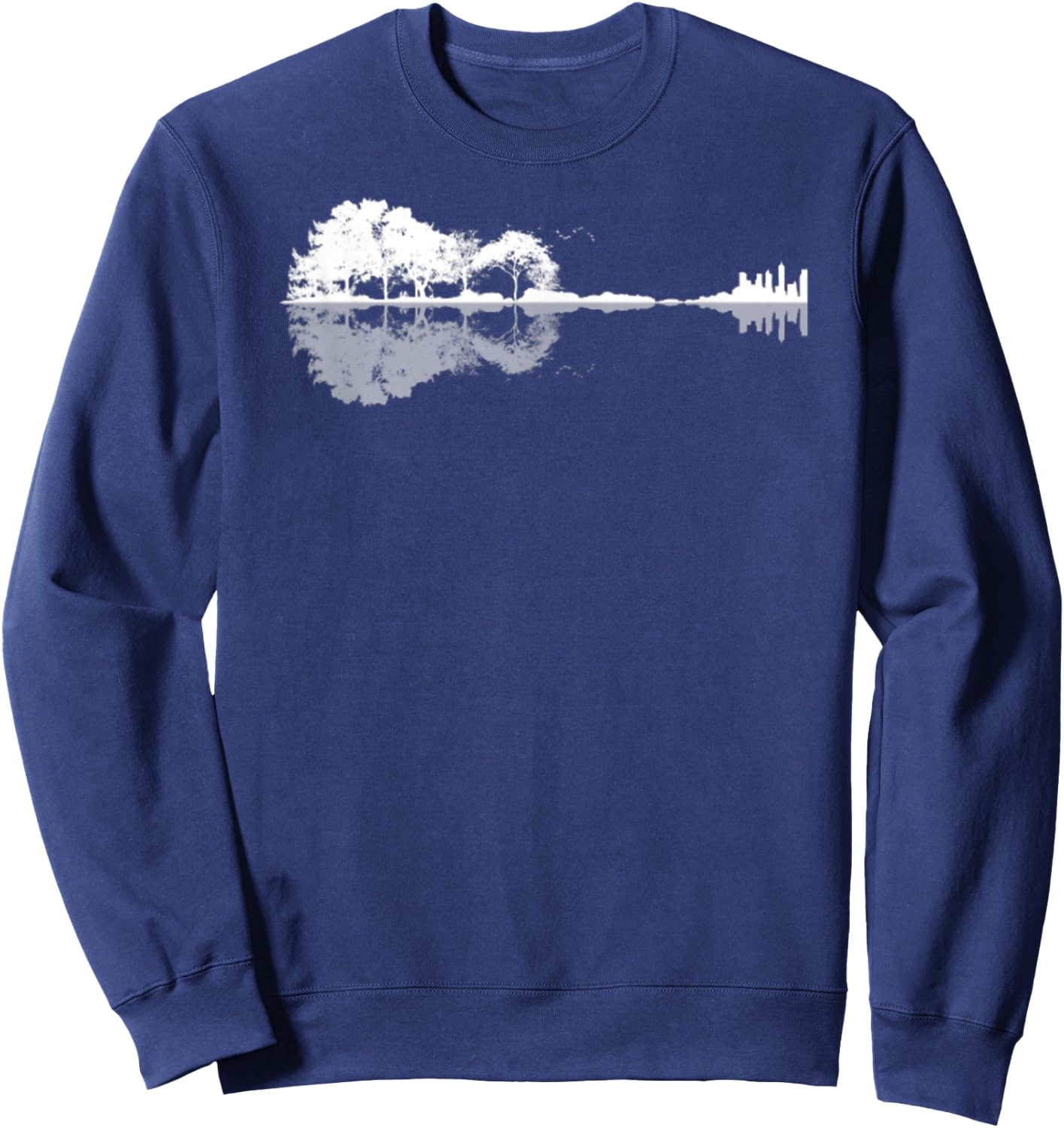 Galeriedruc Acoustic Guitar with Mirror / Forest / Nature Sweatshirt - Sweatshirt | Navy