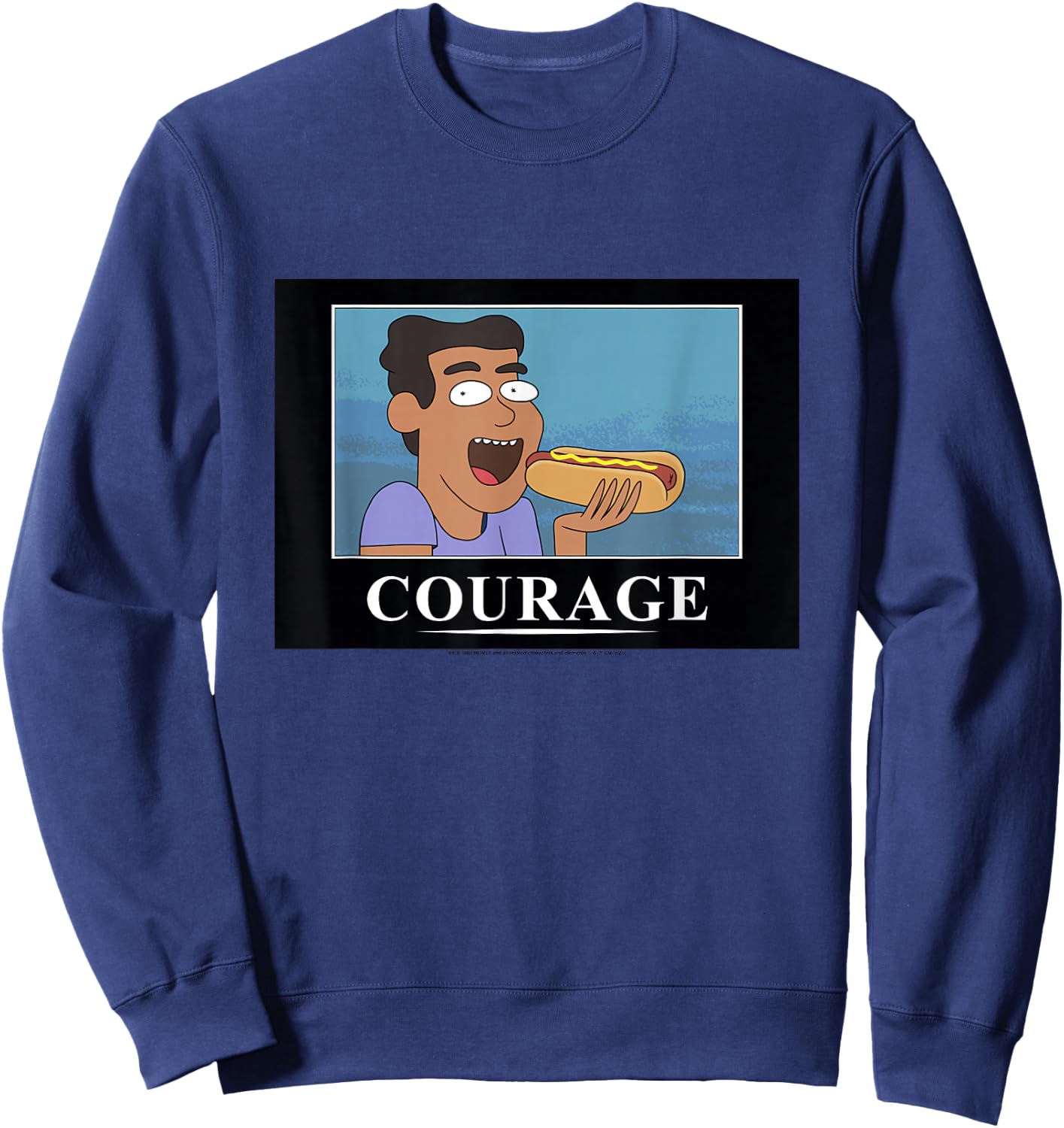 Rick and Morty Courage Poster Sweatshirt - Sweatshirt | Navy