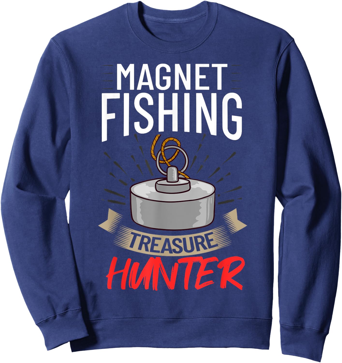 Magnet Fishing Beginner Fisher Usa Fisherman Sweatshirt - Sweatshirt | Navy