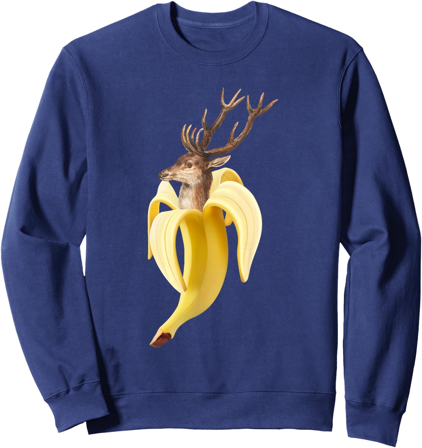 Deer in Banana Hunter Forest Deer Sweatshirt - Sweatshirt | Navy