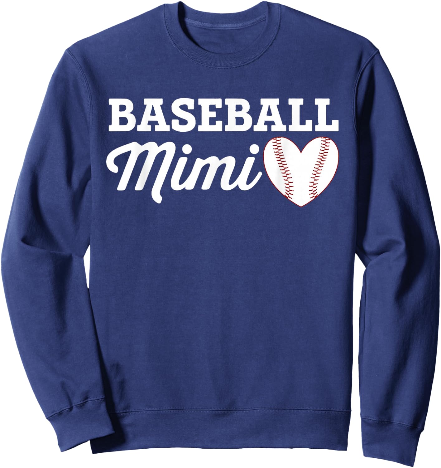 Baseball Mimi Love Heart Baseball Sports Sweatshirt - Sweatshirt | Navy