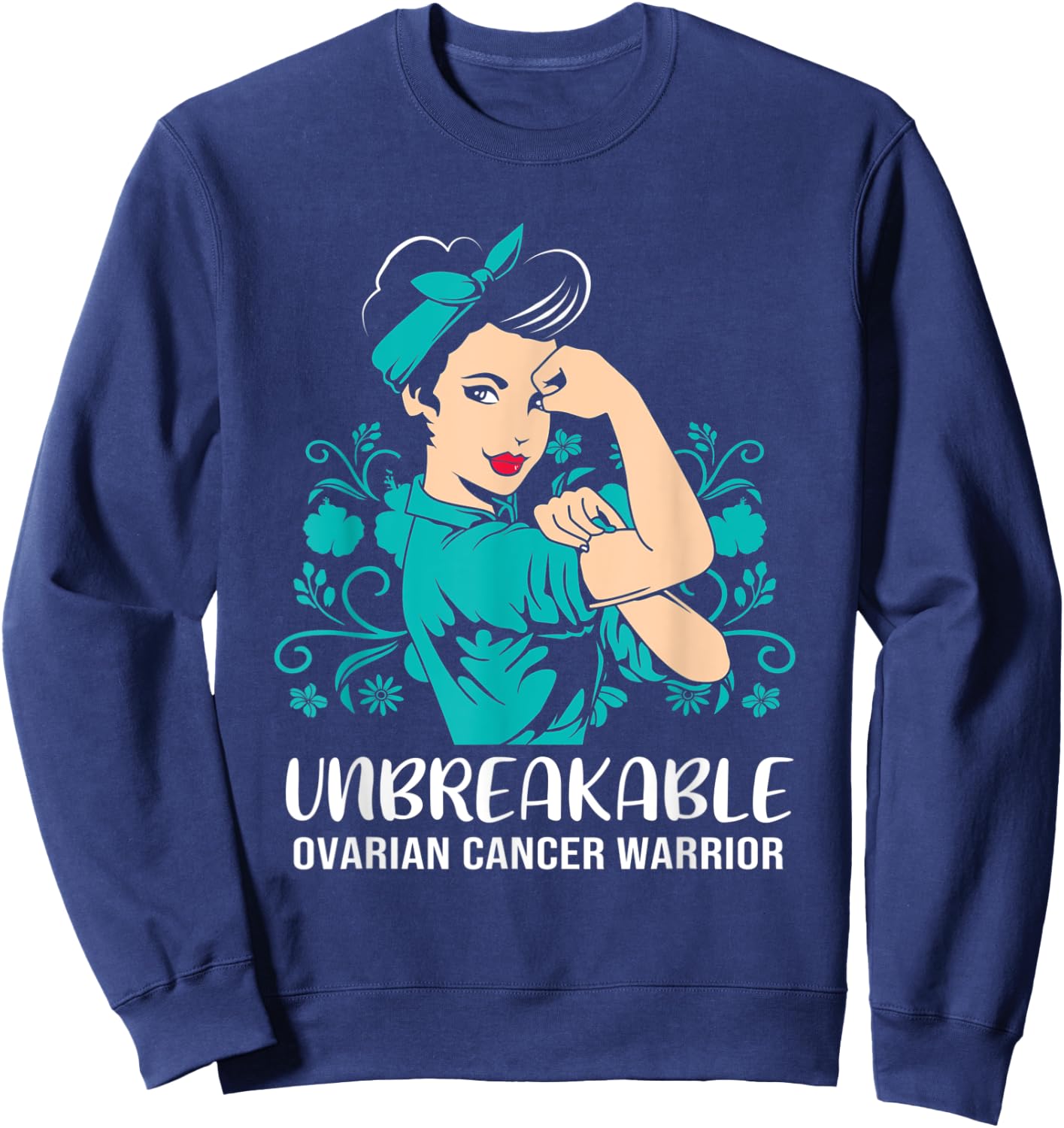 Unbreakable Ovarian Cancer Warrior Sweatshirt - Sweatshirt | Navy