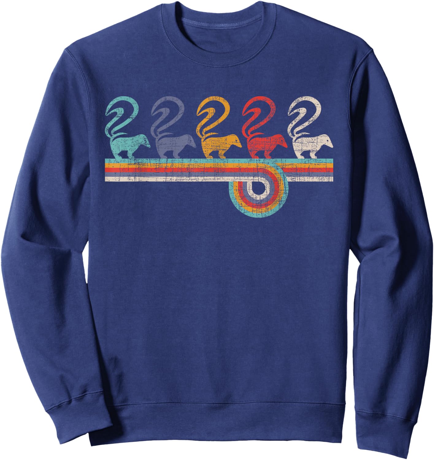 Retro Vintage Skunk - Animal Lover Zookeeper Zoologist Sweatshirt - Sweatshirt | Navy
