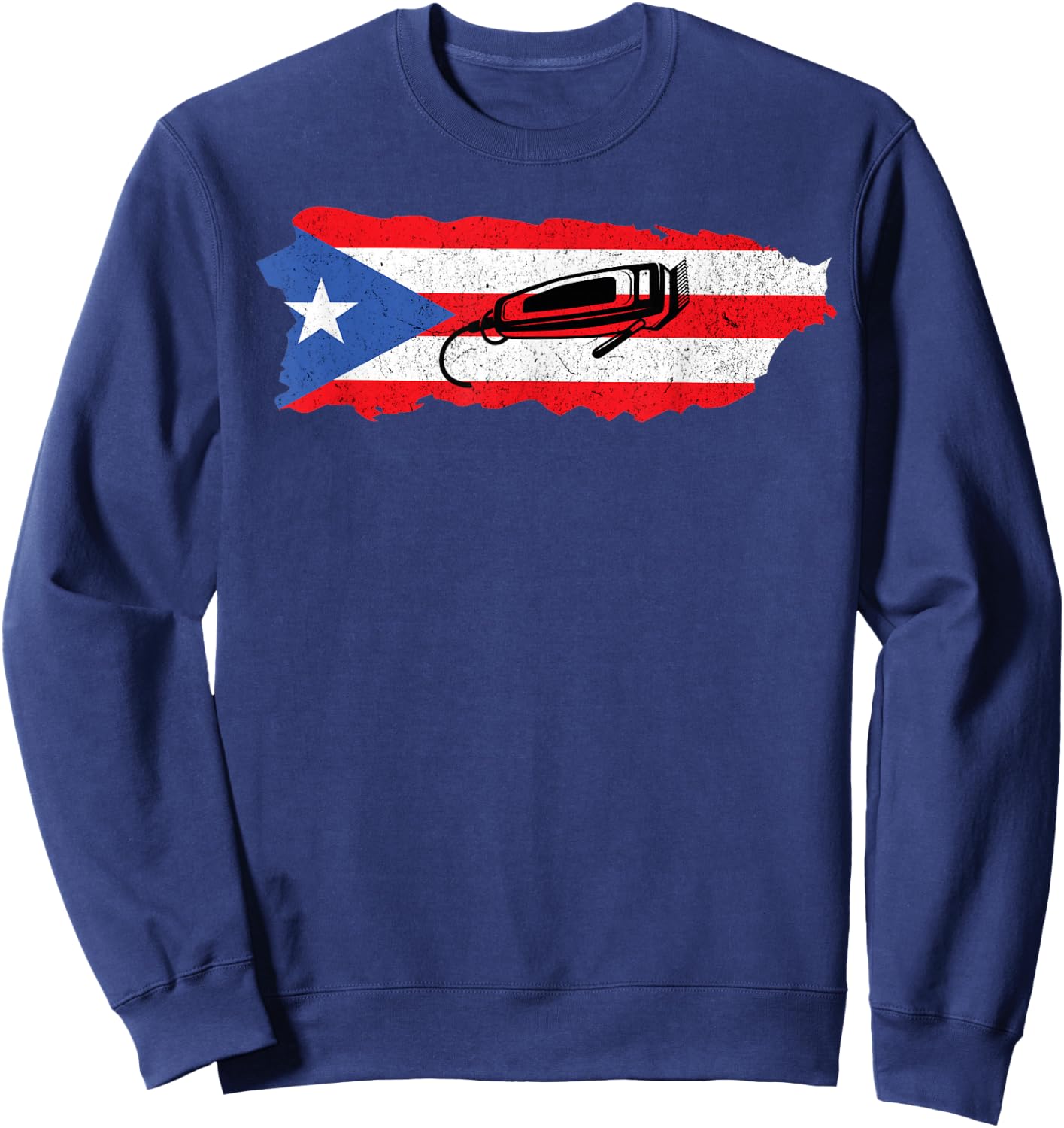 Barber Clippers Fade Haircut Barbershop Stylist from Puerto Rico Sweatshirt - Sweatshirt | Navy