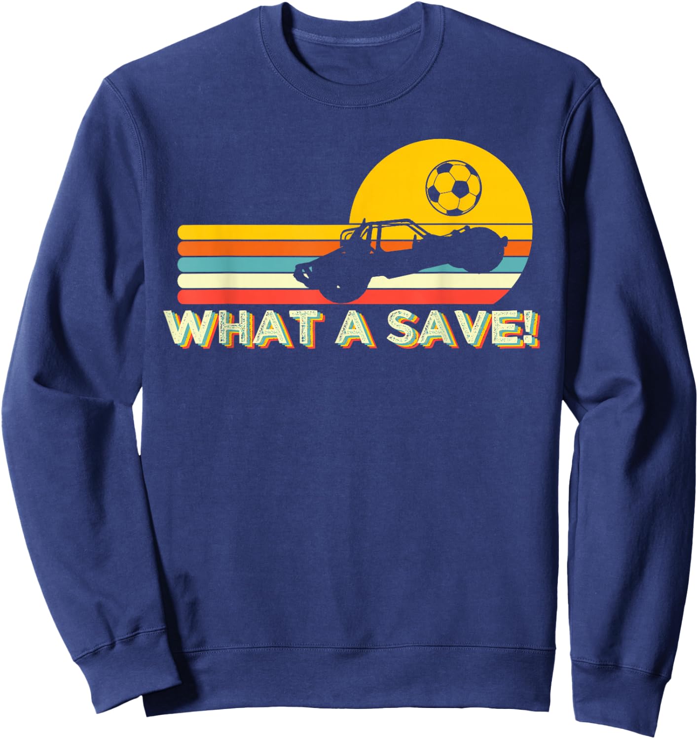 What a Retro Rocket Soccer Car League Sweatshirt - Sweatshirt | Navy