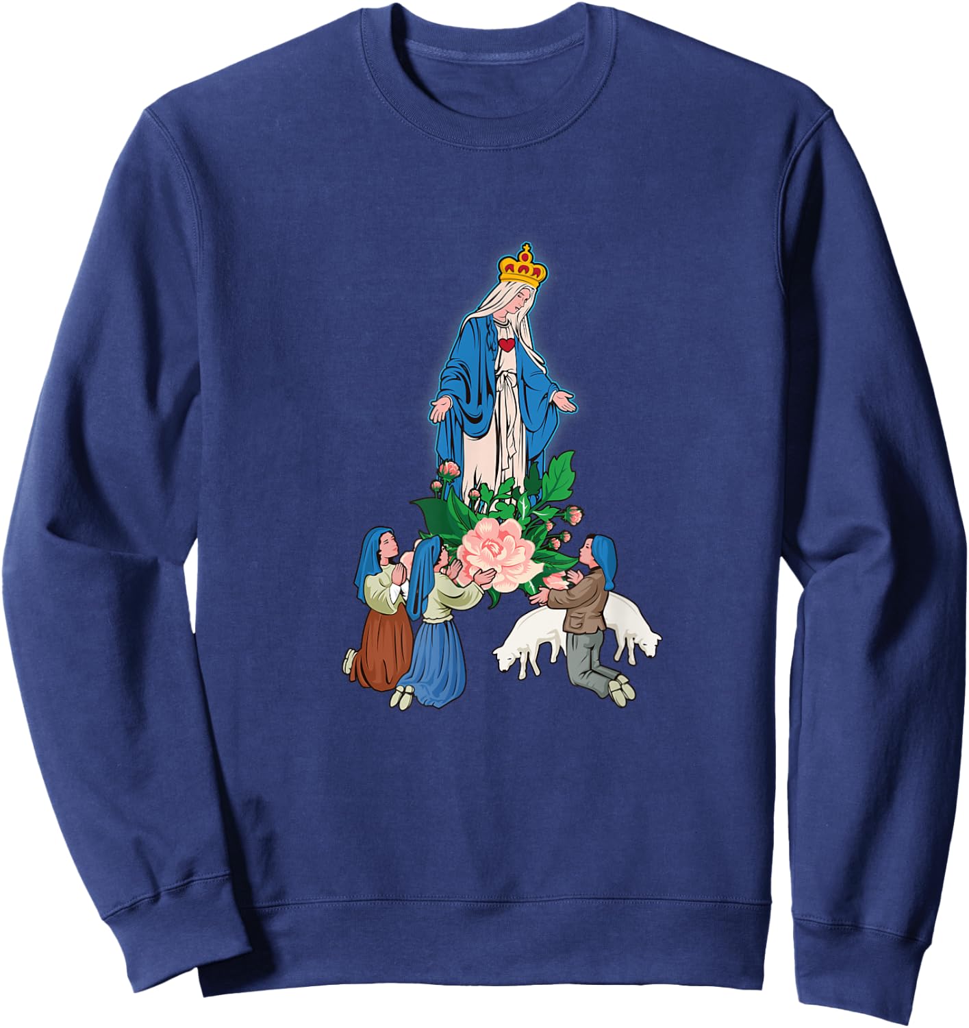 Our Lady of Fatima And The Little Shepherds Sweatshirt - Sweatshirt | Navy