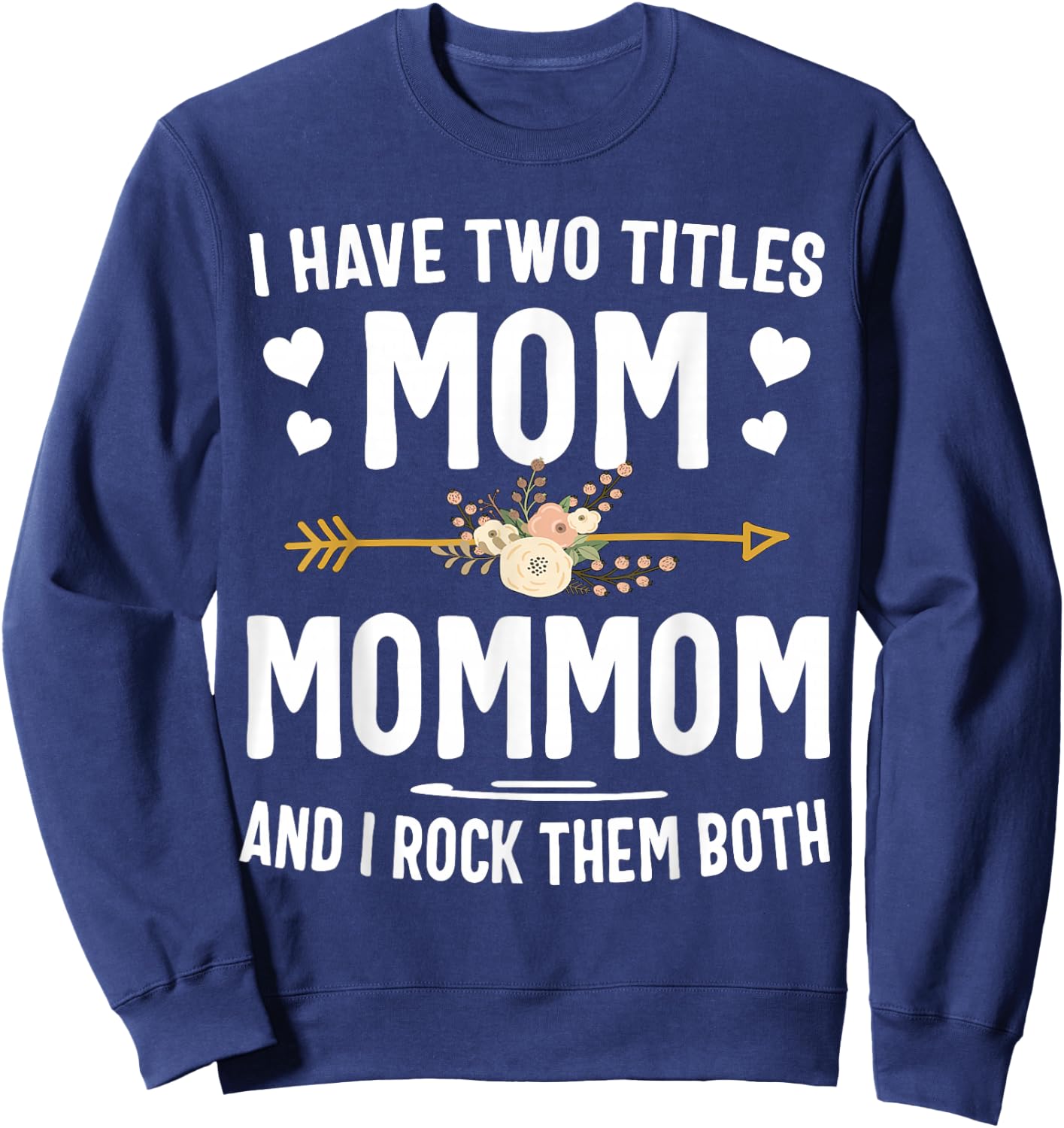 I Have Two Titles Mom and Mommom Shirt Sweatshirt - Sweatshirt | Navy
