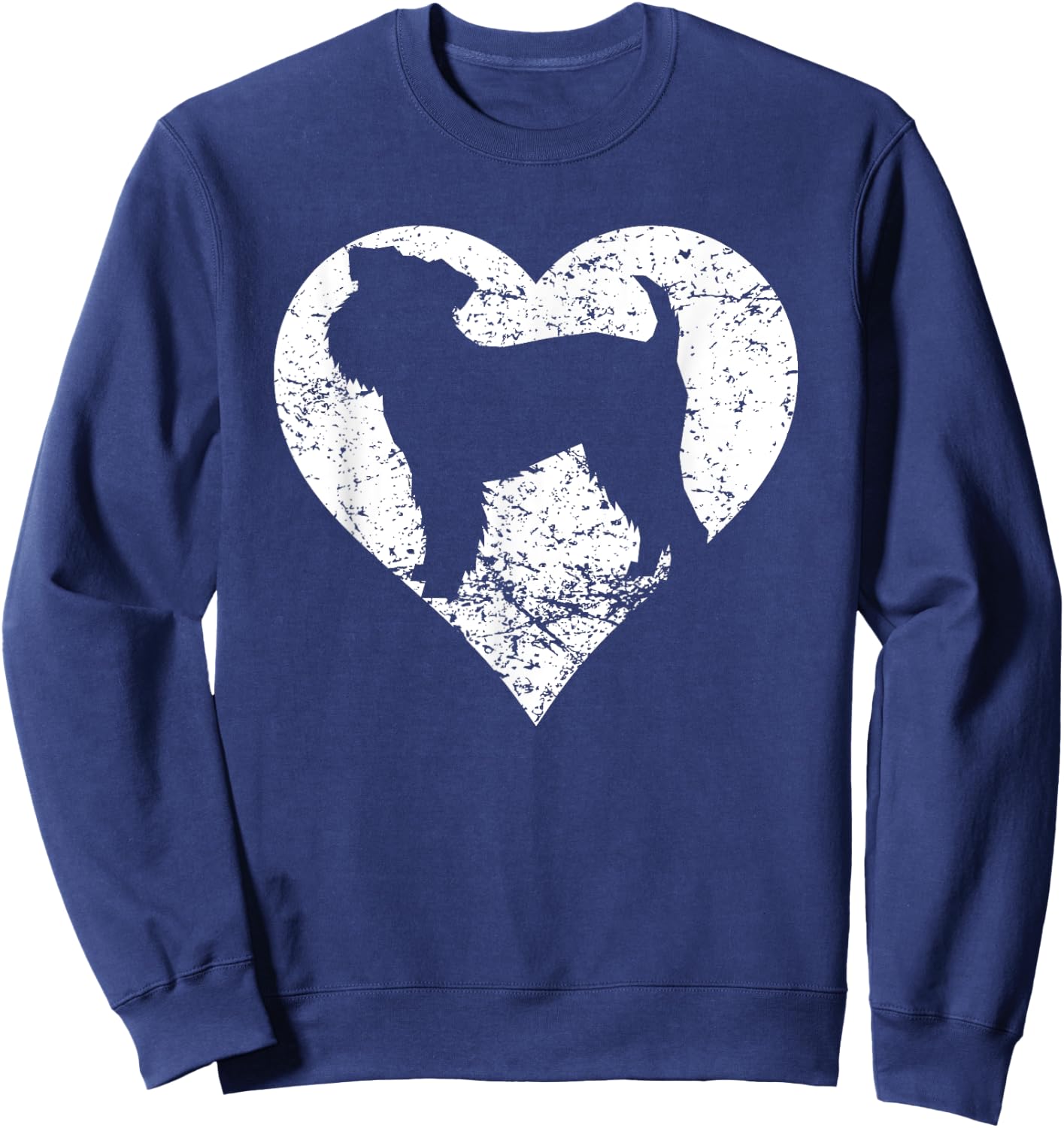 Distressed Brussels Griffon Heart Dog Owner Graphic Men Women Kids Sweatshirt - Sweatshirt | Navy