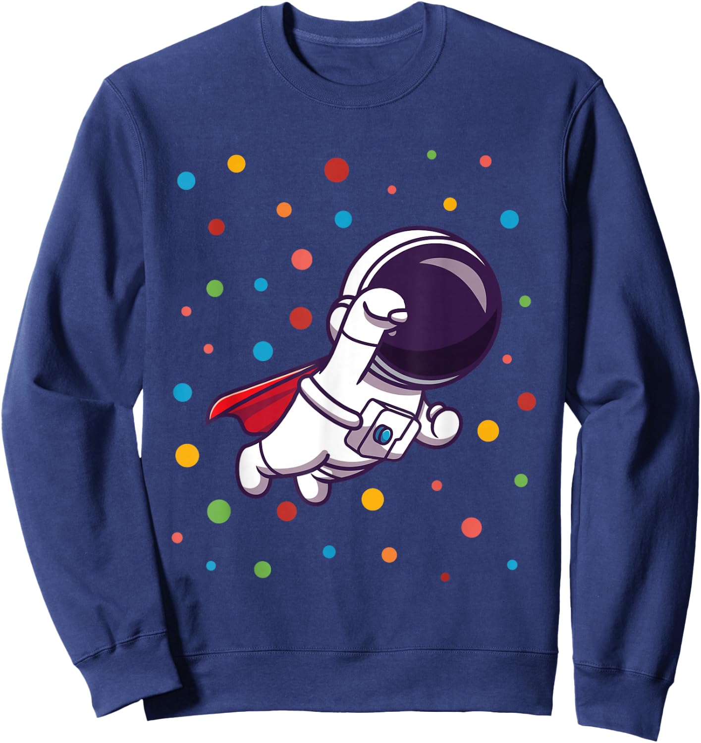 Dot Day Shirt Polka Dots Astronaut Kids Boys Youths Sweatshirt - Sweatshirt | Navy