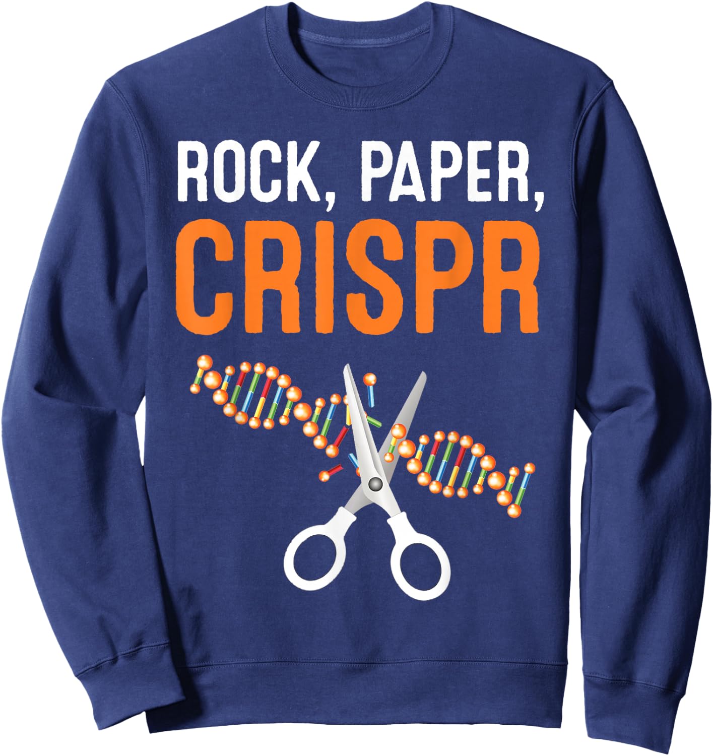 Crispr Rock Paper Scissors Scientist Biologist Gift Sweatshirt - Sweatshirt | Navy