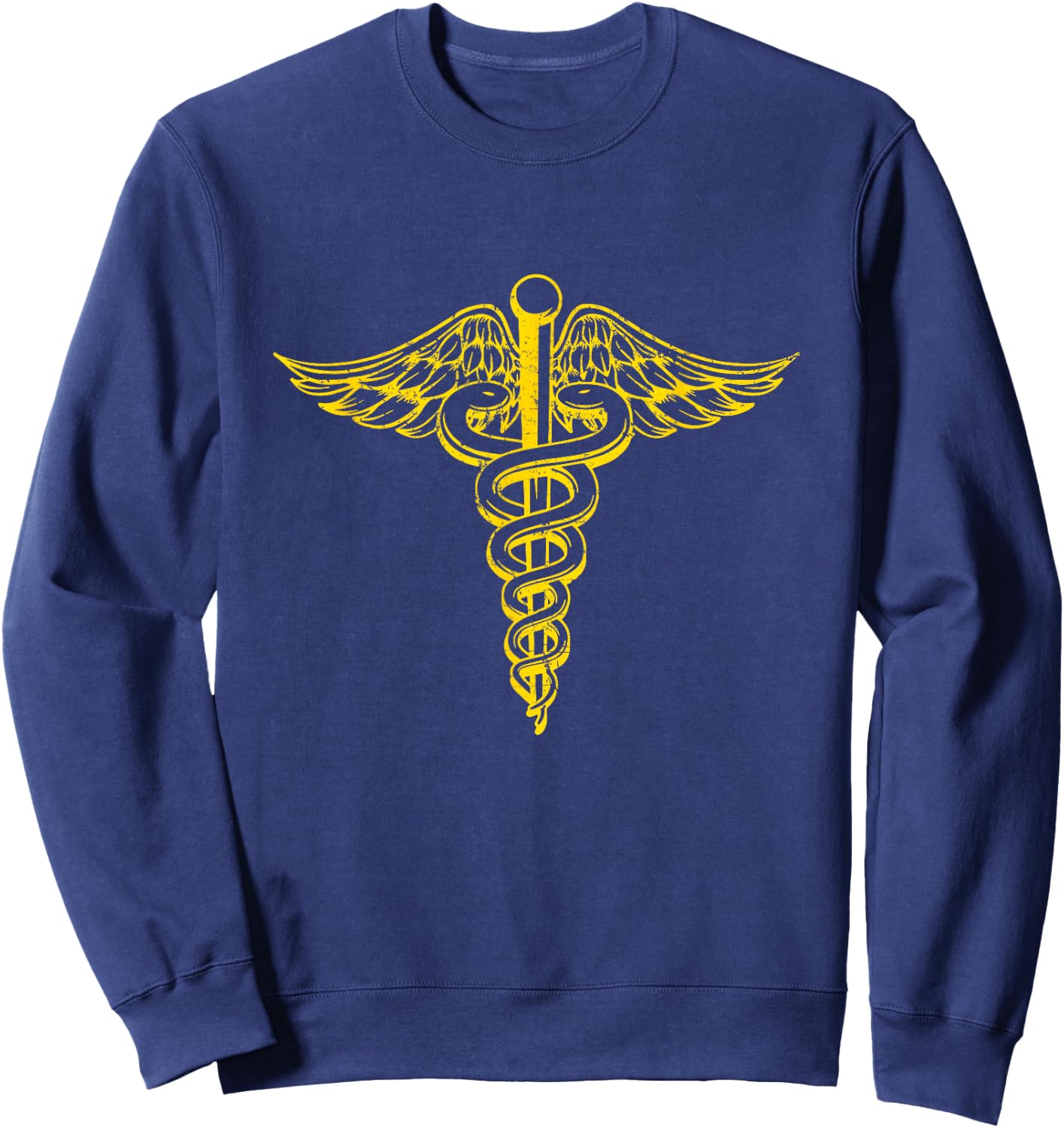 Novelty Vintage Caduceus Hermes Staff Medical Shirt Sweatshirt - Sweatshirt | Navy