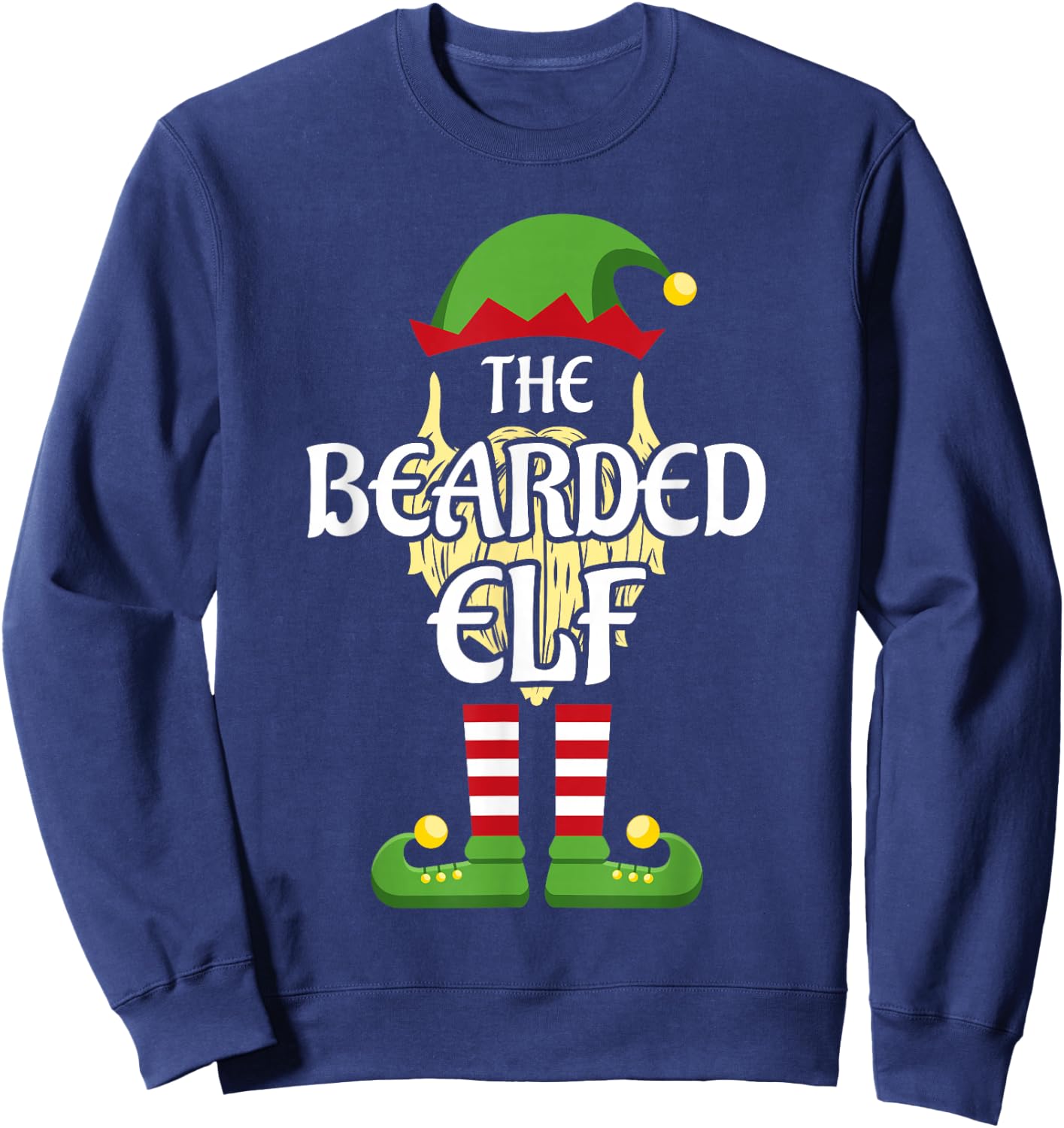 Bearded Elf Family Matching Group Christmas Sweatshirt - Sweatshirt | Navy