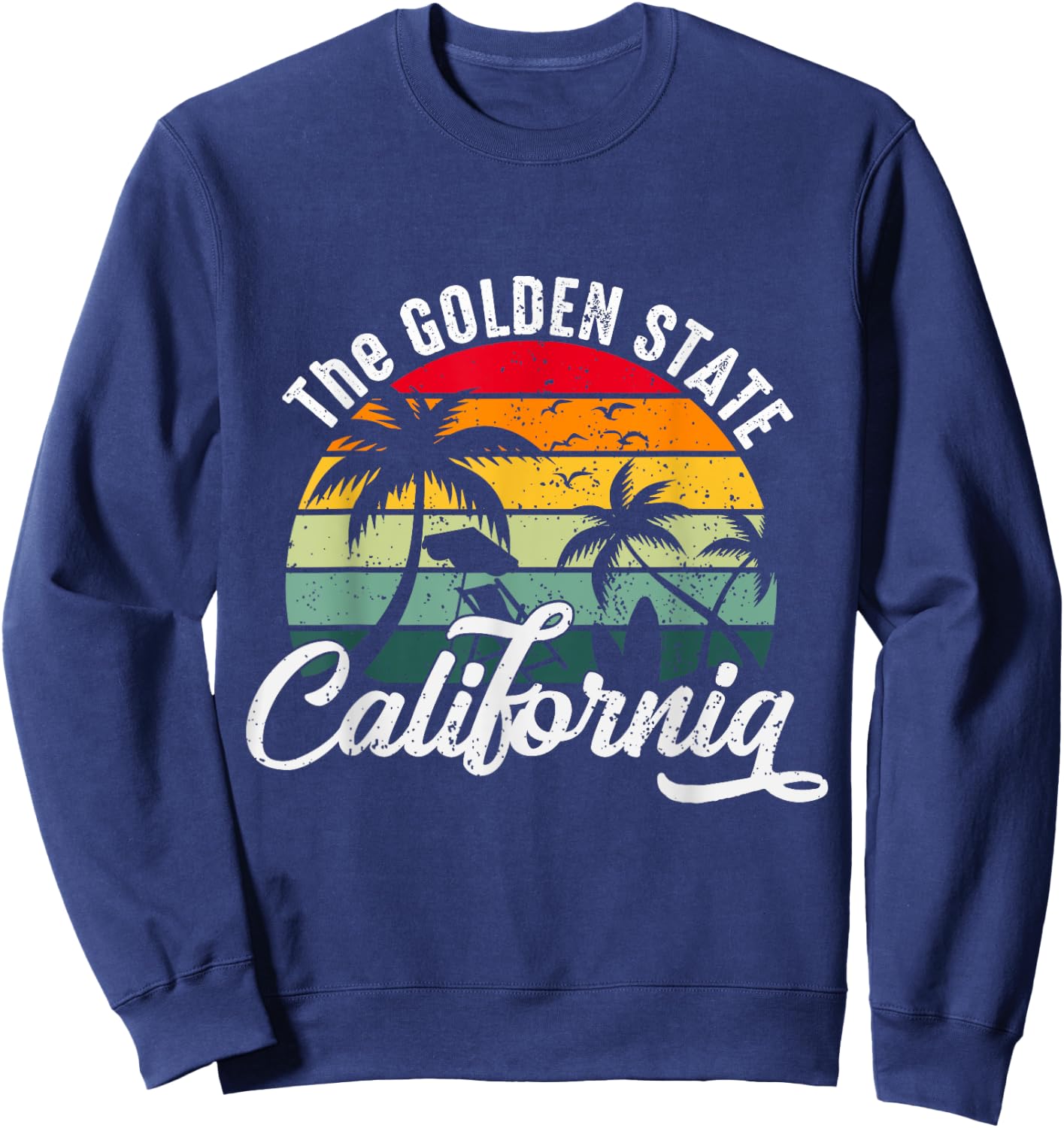 Summer The Golden State California Retro Vintage Men Women Kids Sweatshirt - Sweatshirt | Navy