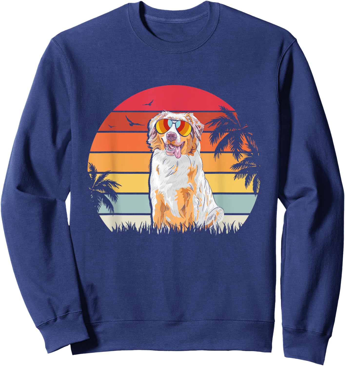 Australian Shepherd Retro style dog lover apparel Sweatshirt - Sweatshirt | Navy