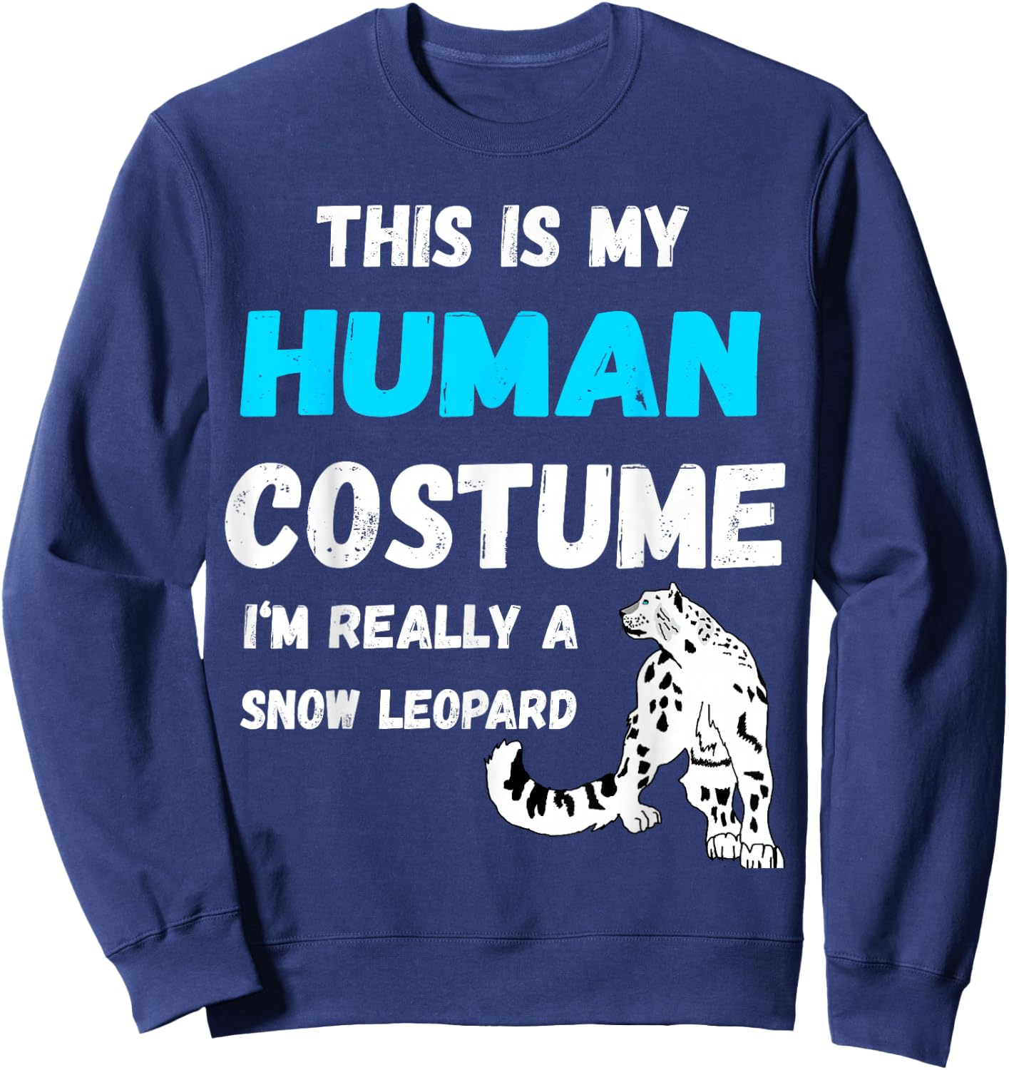 Snow Leopard Costume Snow Leopard Lover Sweatshirt - Sweatshirt | Navy