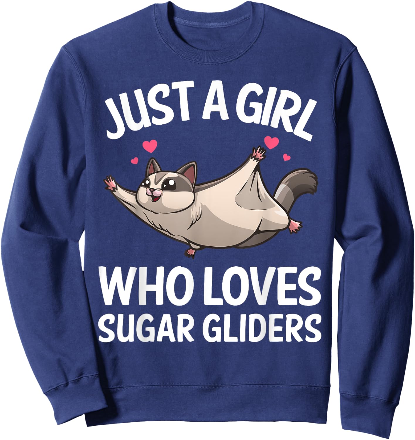 Funny Sugar Glider Design For Girls Women Gliding Animal Sweatshirt - Sweatshirt | Navy