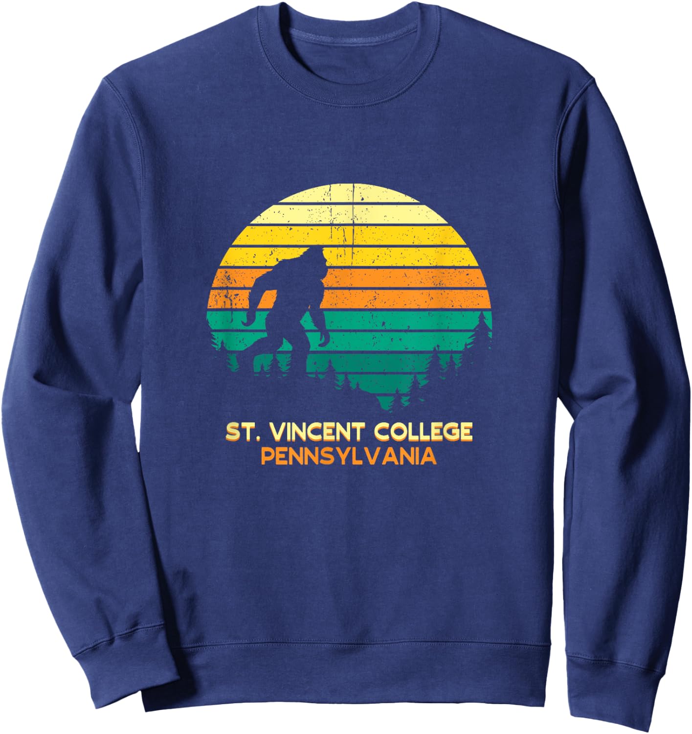 Retro St Vincent College, Pennsylvania Big foot Souvenir Sweatshirt - Sweatshirt | Navy