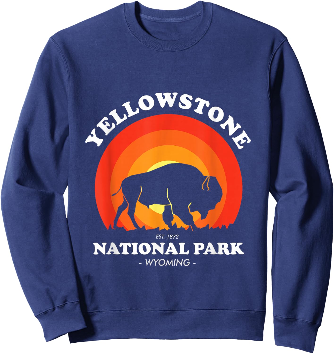Yellow Stone National Park- Vintage Sweatshirt - Sweatshirt | Navy