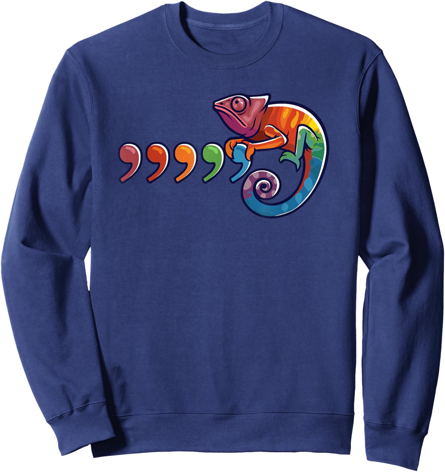 Comma Chameleon Funny 80's Throwback The Original Sweatshirt - Sweatshirt | Navy