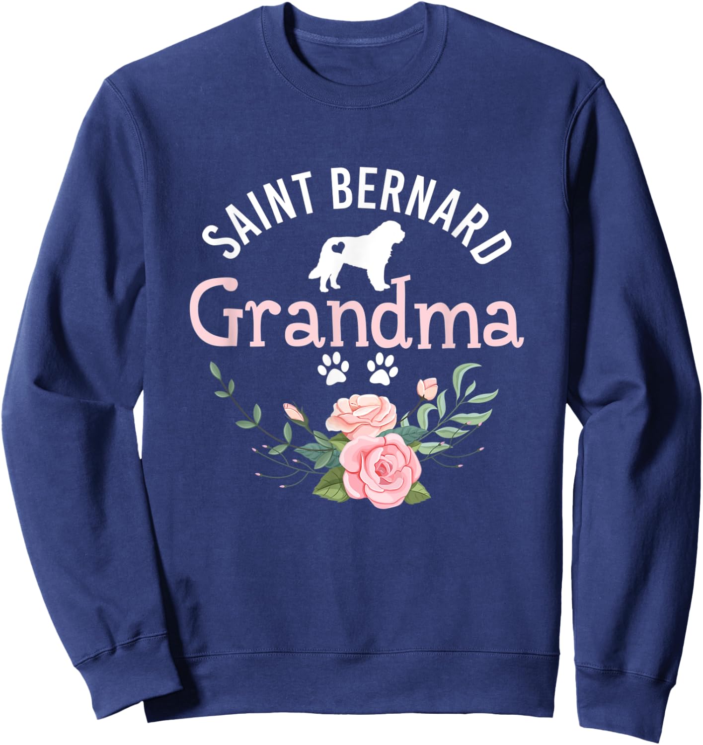Saint Bernard Grandma Dog Gifts Dog Lover Christmas Sweatshirt - Sweatshirt | Navy