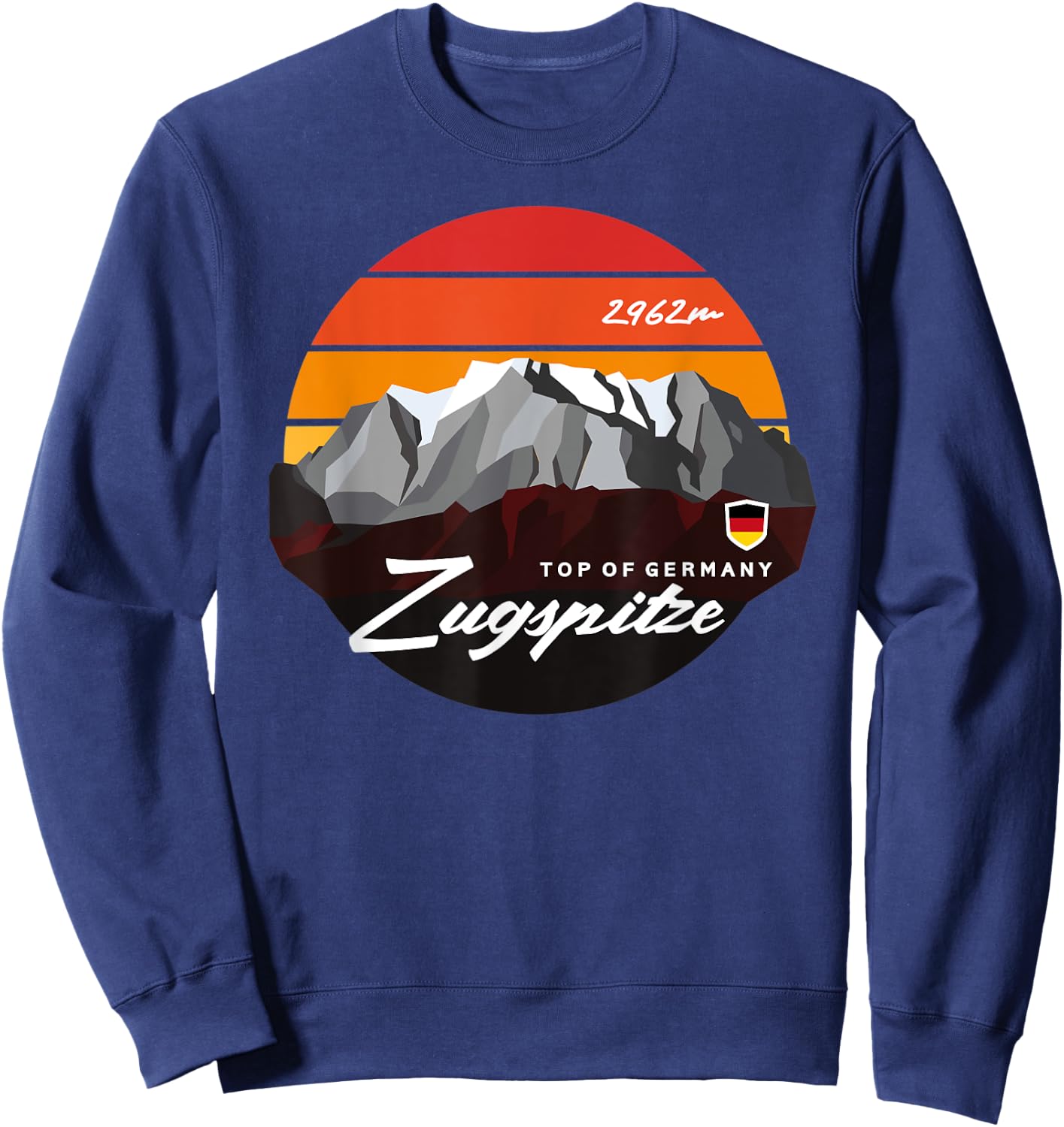 Germany Bavaria Zugspitze German Mountain Summit Souvenir Sweatshirt - Sweatshirt | Navy