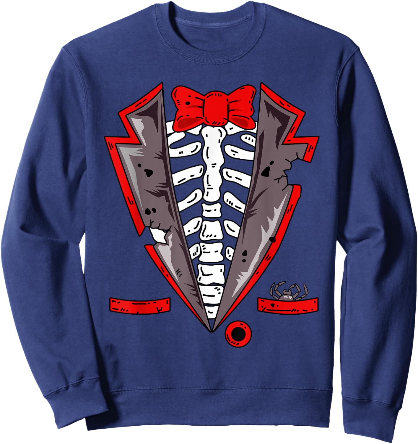 Halloween Skeleton Tuxedo Costume Gift Sweatshirt - Sweatshirt | Navy