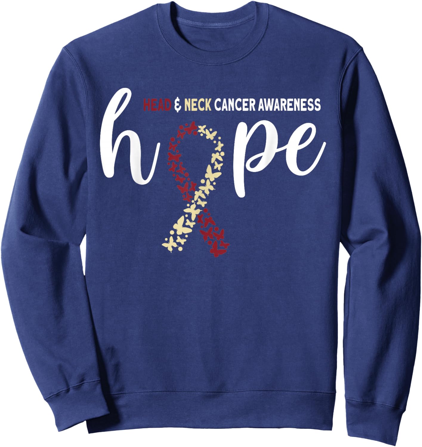 Hope Head And Neck Cancer Awareness Sweatshirt - Sweatshirt | Navy