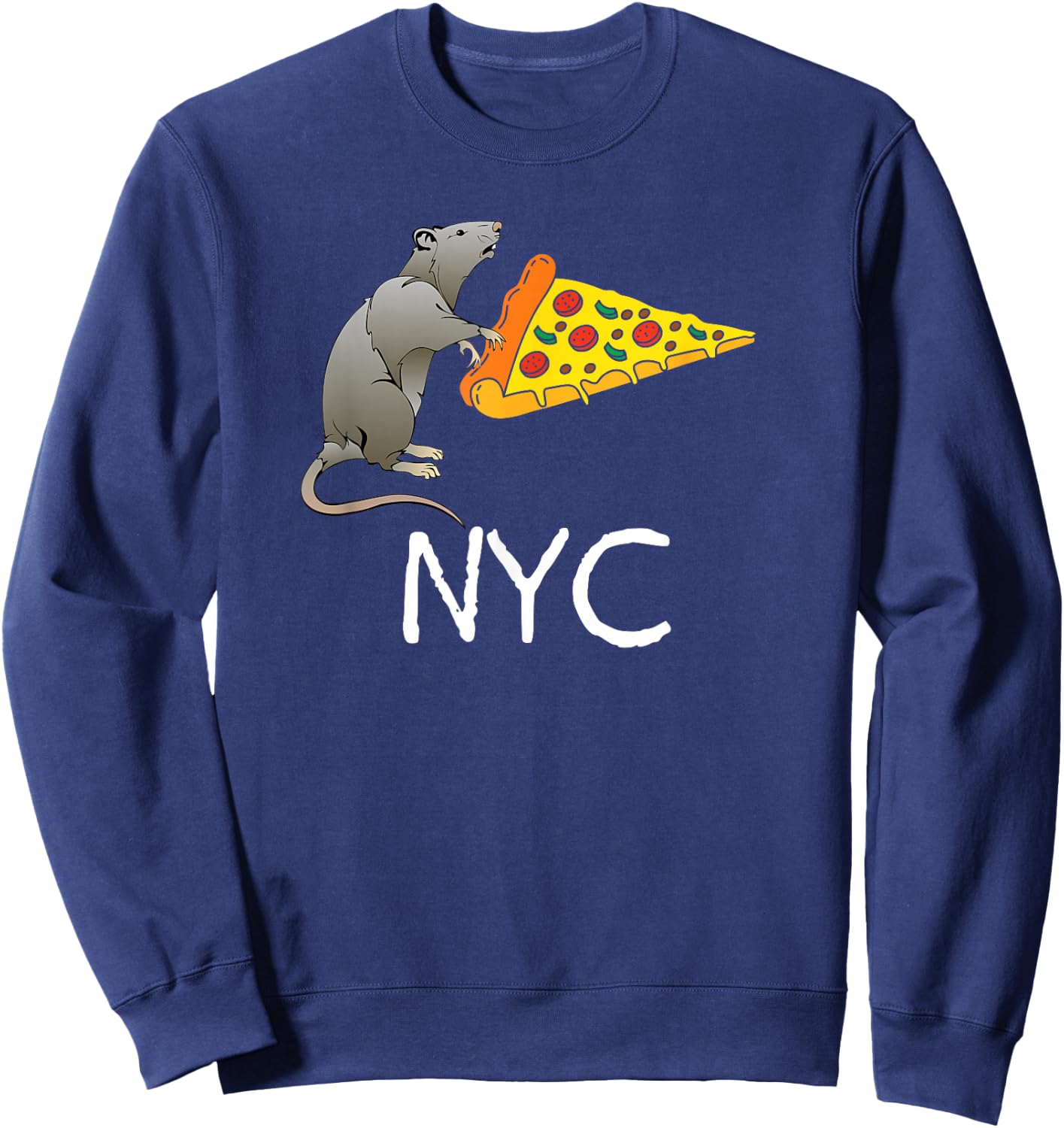 NYC, Pizza Rat Sweatshirt - Sweatshirt | Navy