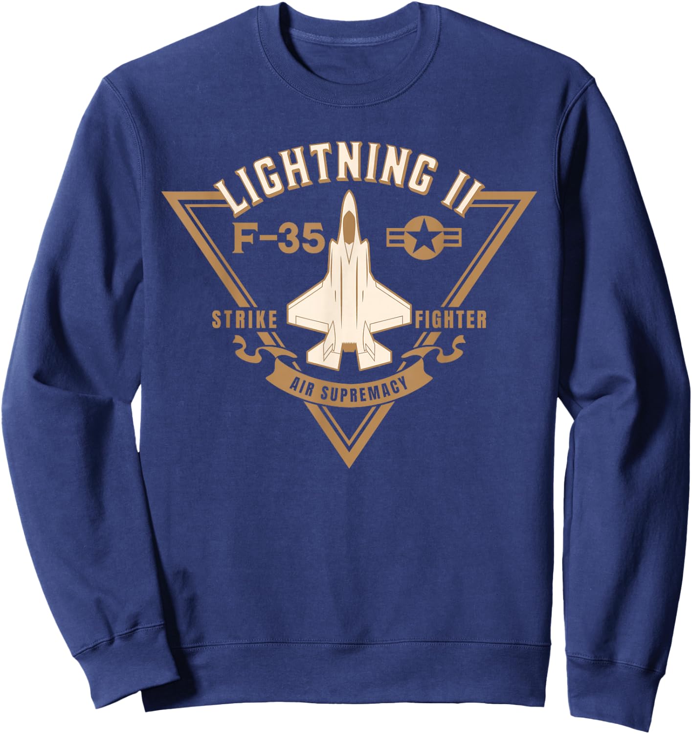 F 35 Jet Fighter Military Aircraft Design Sweatshirt - Sweatshirt | Navy