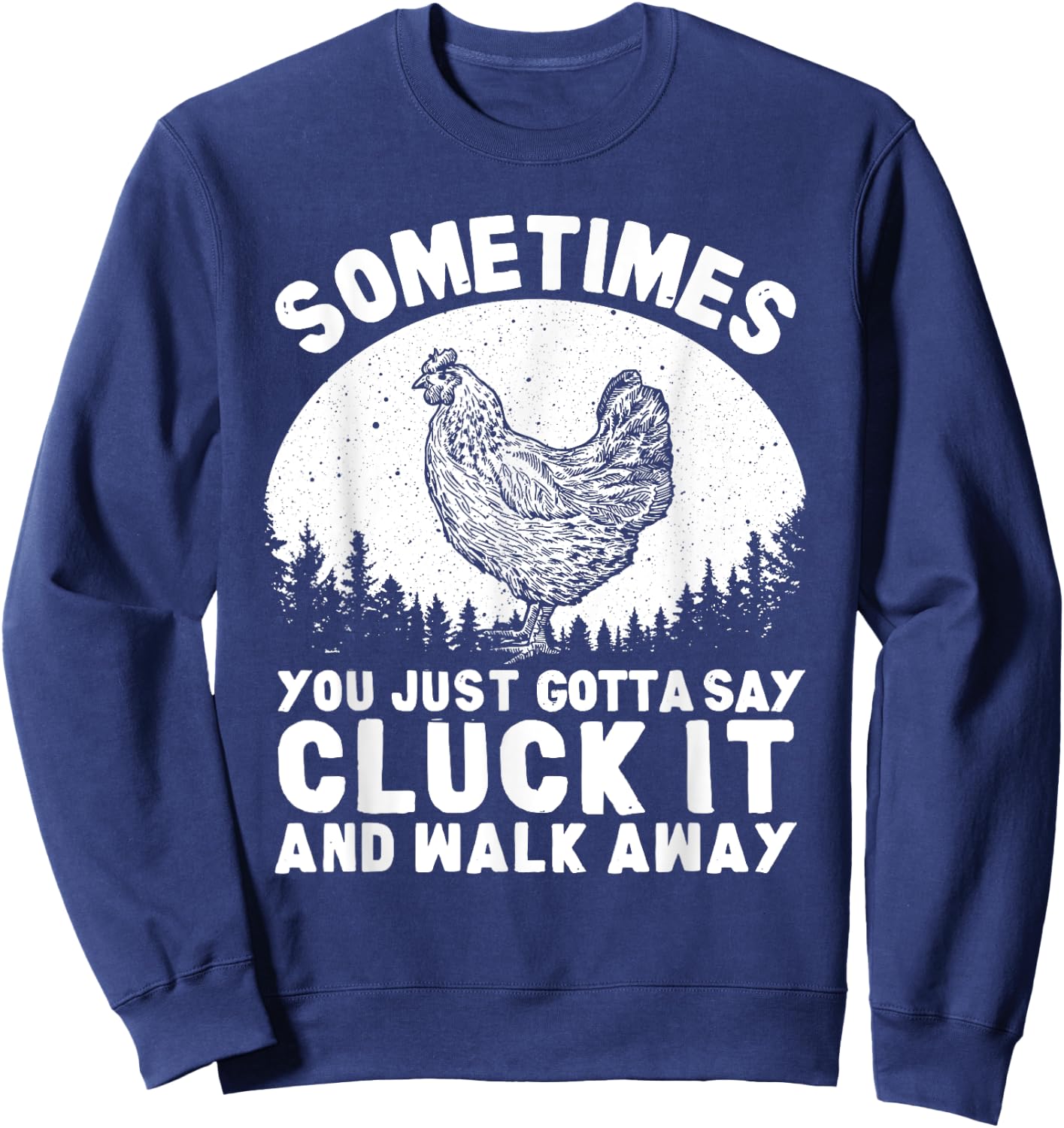 Funny Chicken Art Women Chicken Lover Hen Farmer Sweatshirt - Sweatshirt | Navy