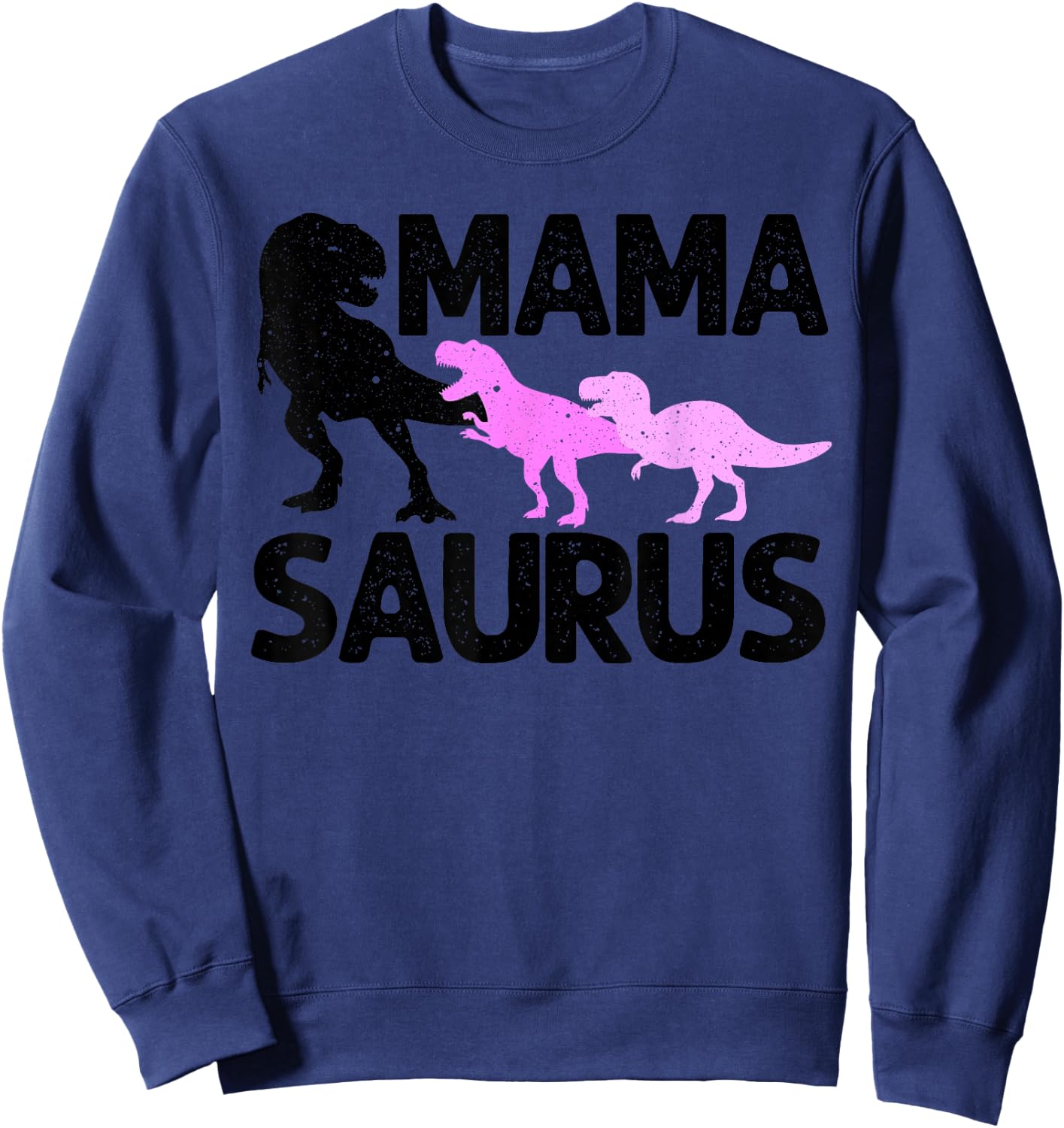 Funny Mama Saurus Gift Mommy Dinosaur Mom Of Twins Women Sweatshirt - Sweatshirt | Navy