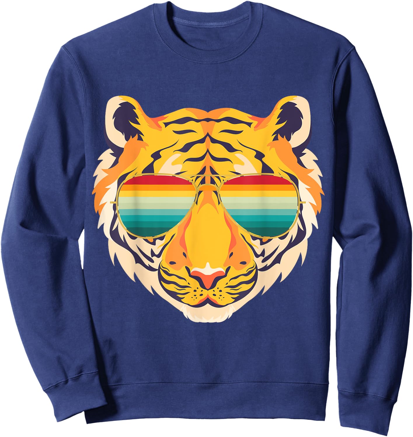 Birthday Shirt Cool Tiger Striped Animal Theme Party Sweatshirt - Sweatshirt | Navy